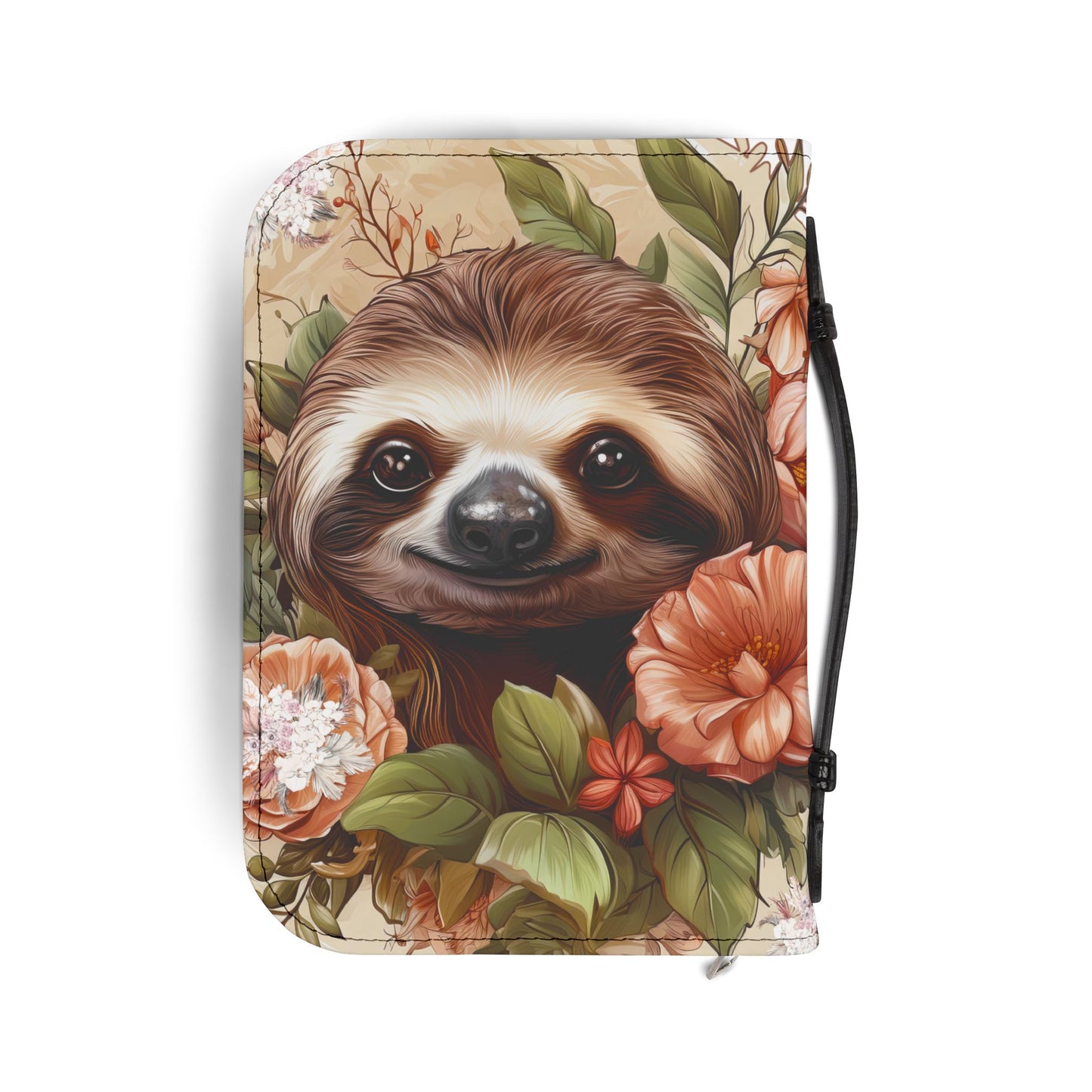 Sloth Bible Cover, Floral Sloth Bible Cover, Sloth and Blooms Bible Cover,