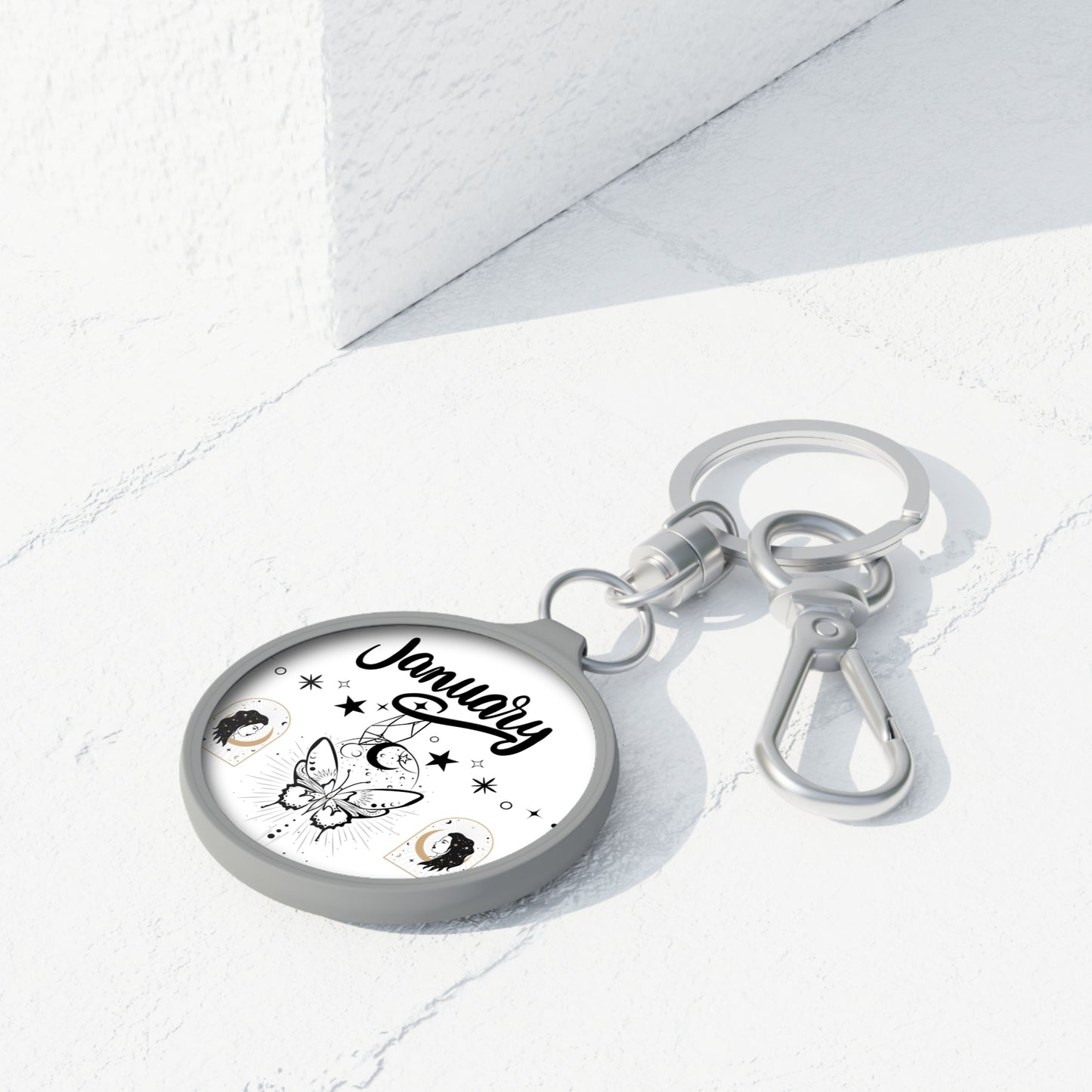 January Keyring Tag, Custom Birth Month Keychain, Zodiac Keychain, Personalized Gift, Astrology Keyring