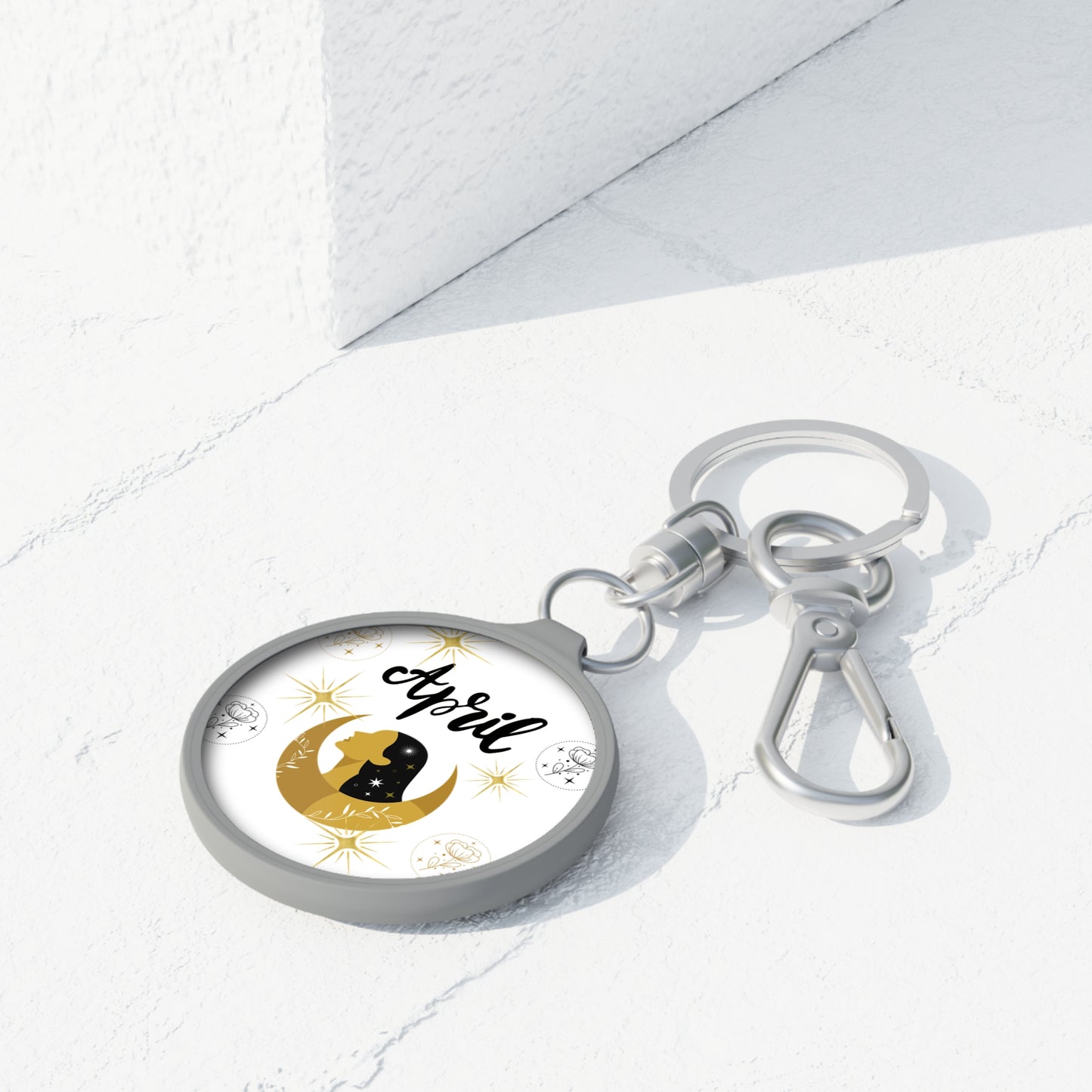 Personalized Keyring Tag with Custom Name, Pet Lover Gift, Birthday Gift, Monthly Reminder Tag, Customizable Keychain