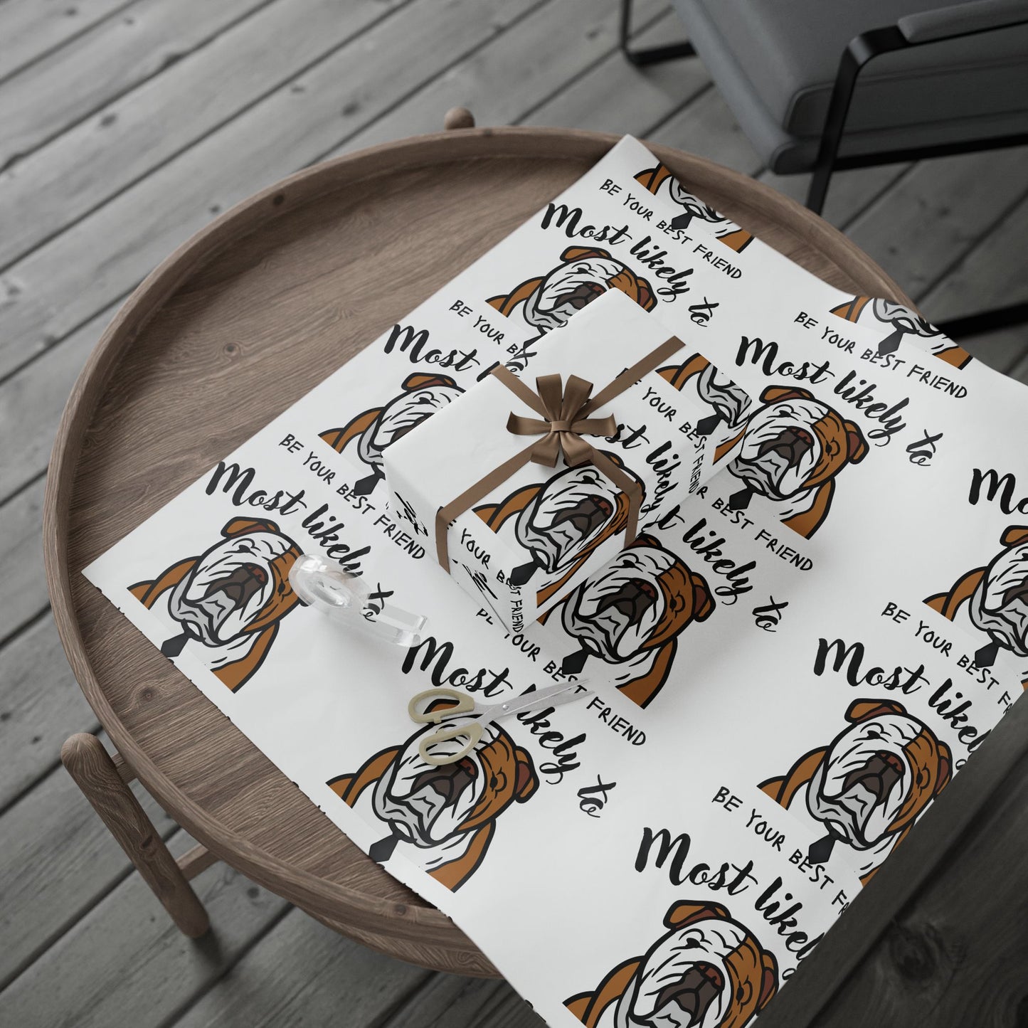 Bulldog Wrapping Paper, Fun Gift Wrap for Dog Lovers, Pet Lover Wrapping Paper, Unique Birthday Wrap, Holiday Packaging, Pet-Themed Gift Wrap, Customizable Gift Paper