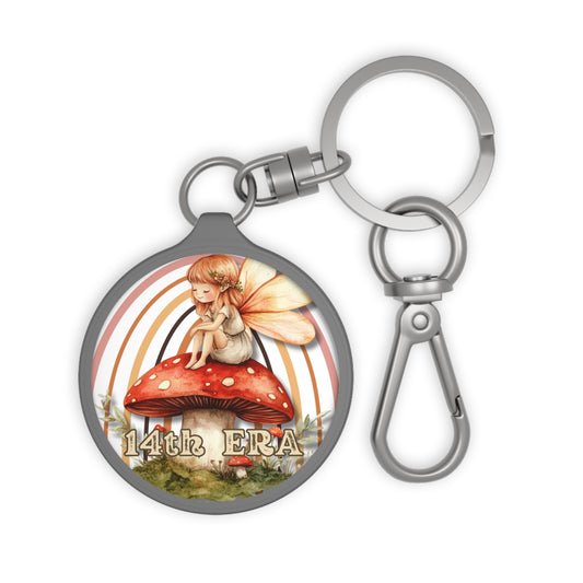 Fairy, fairy on mushroom keychain, mushroom fairy charm, whimsical fairy, fantasy