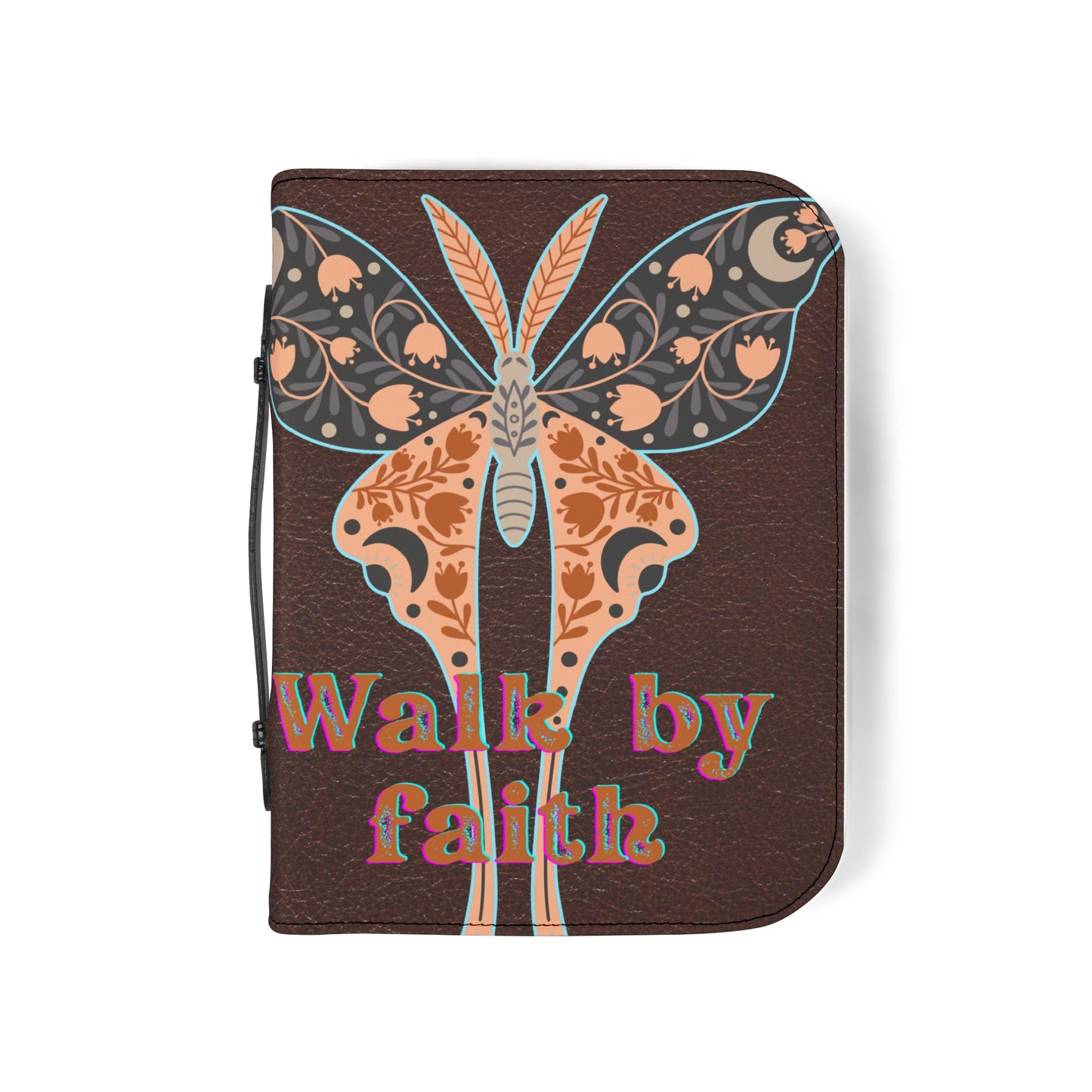 Bible Cover, Walk by Faith Bible Cover | Inspirational Faith Gifts, Christian Journal Cover, Motivational Book Cover, Religious Accessory, Bible Case