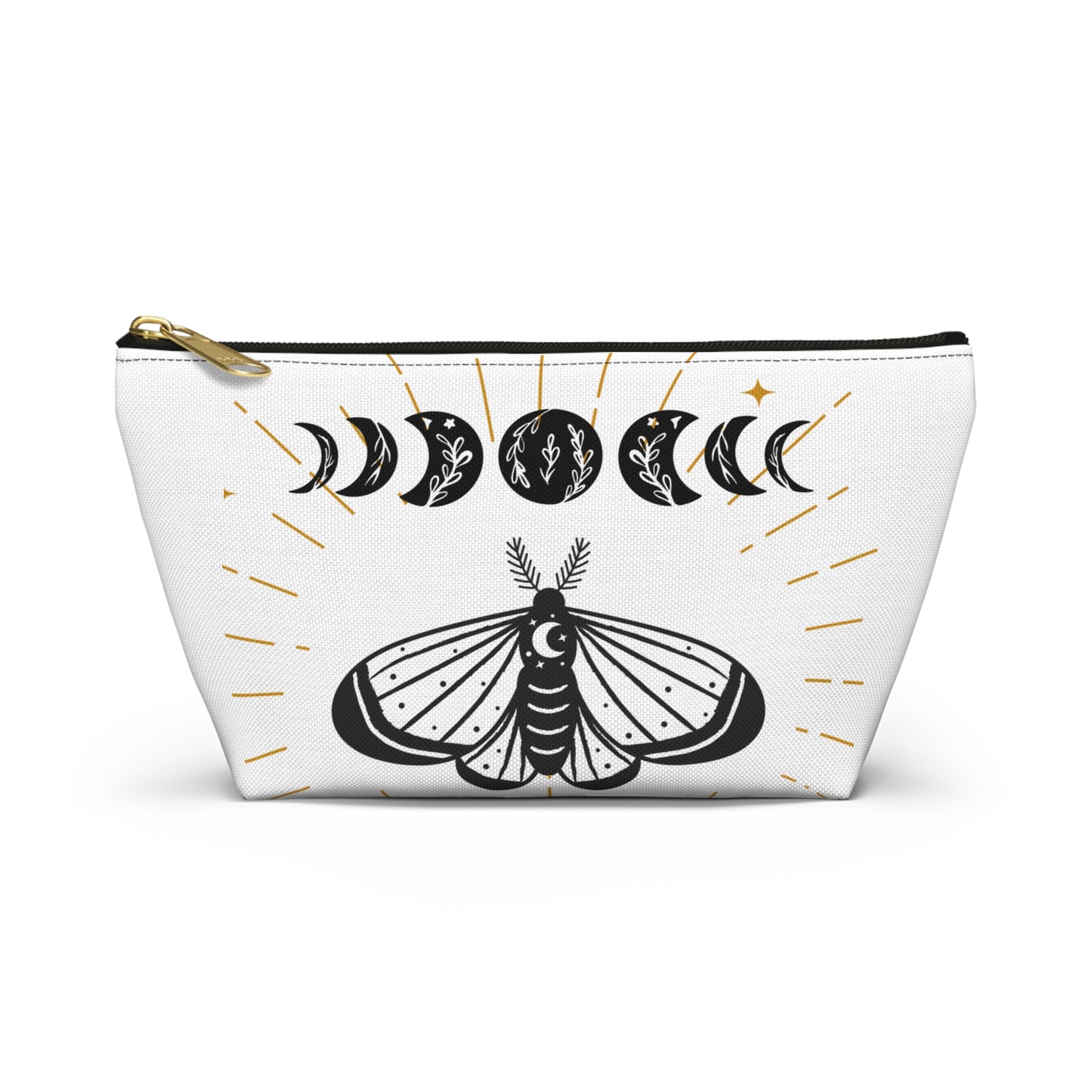 Mystical Moon Phases Pouch, Boho Accessory Bag, Witchy Travel Organizer, Cosmetic Case, Gift for Astrology Lovers