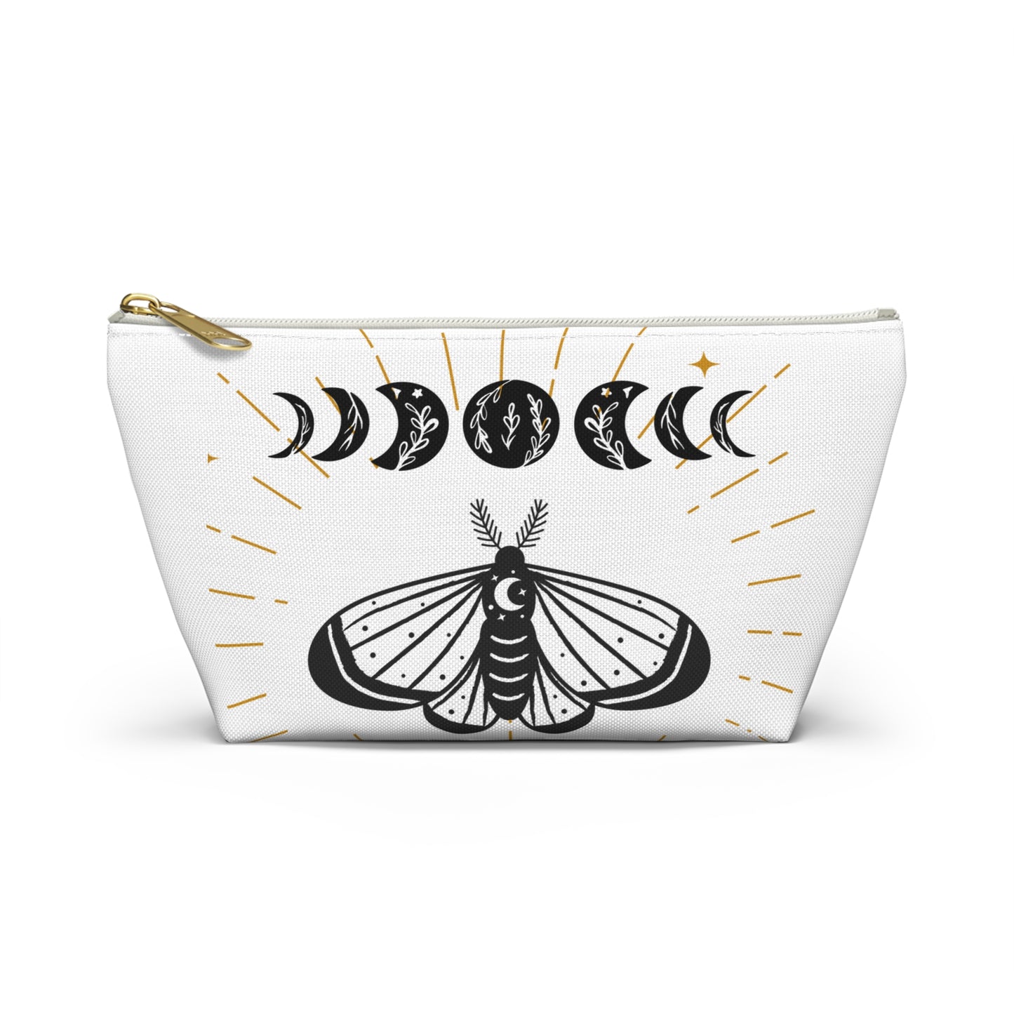 Mystical Moon Phases Pouch, Boho Accessory Bag, Witchy Travel Organizer, Cosmetic Case, Gift for Astrology Lovers