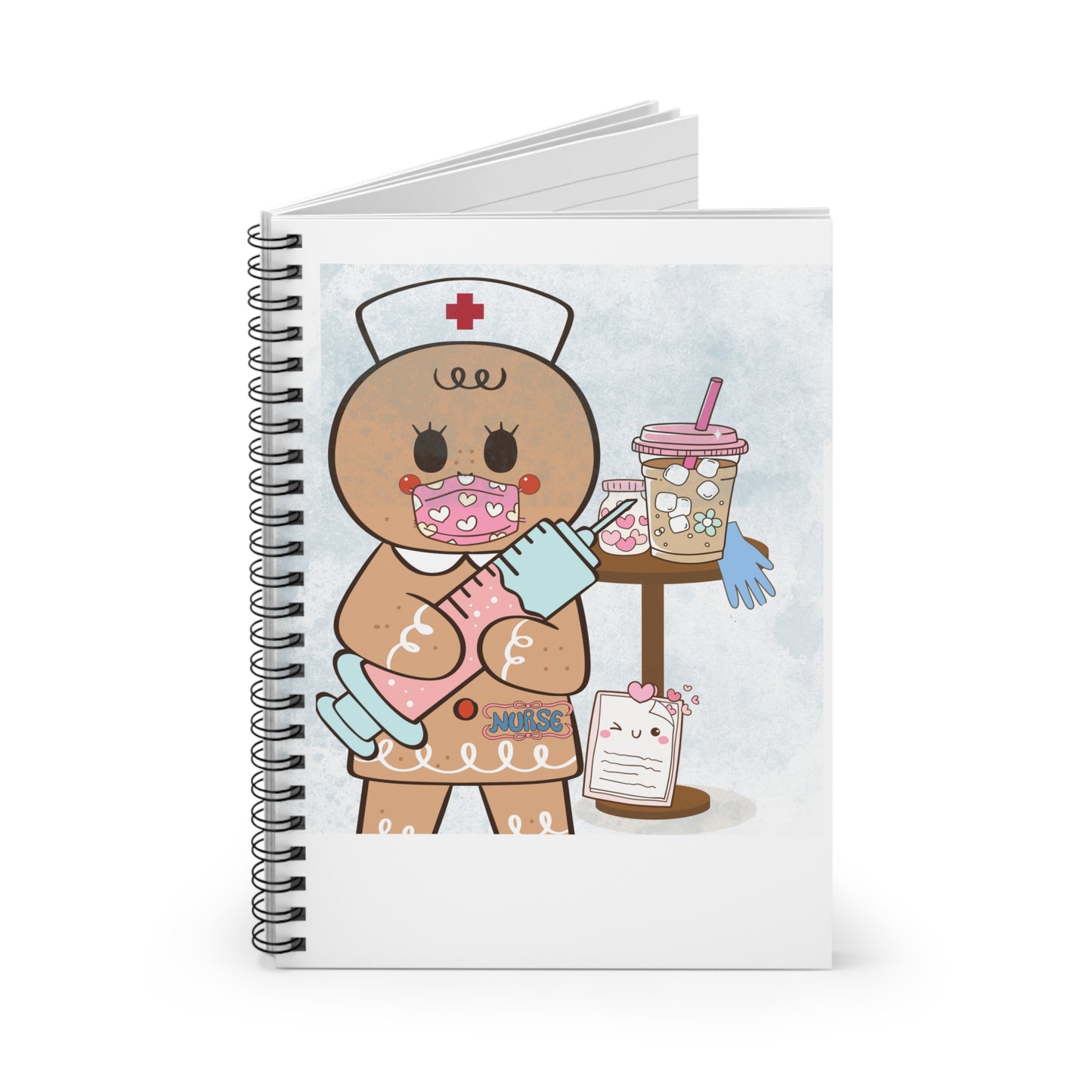 Personalized Gingerbread Nurse Spiral Notebook
