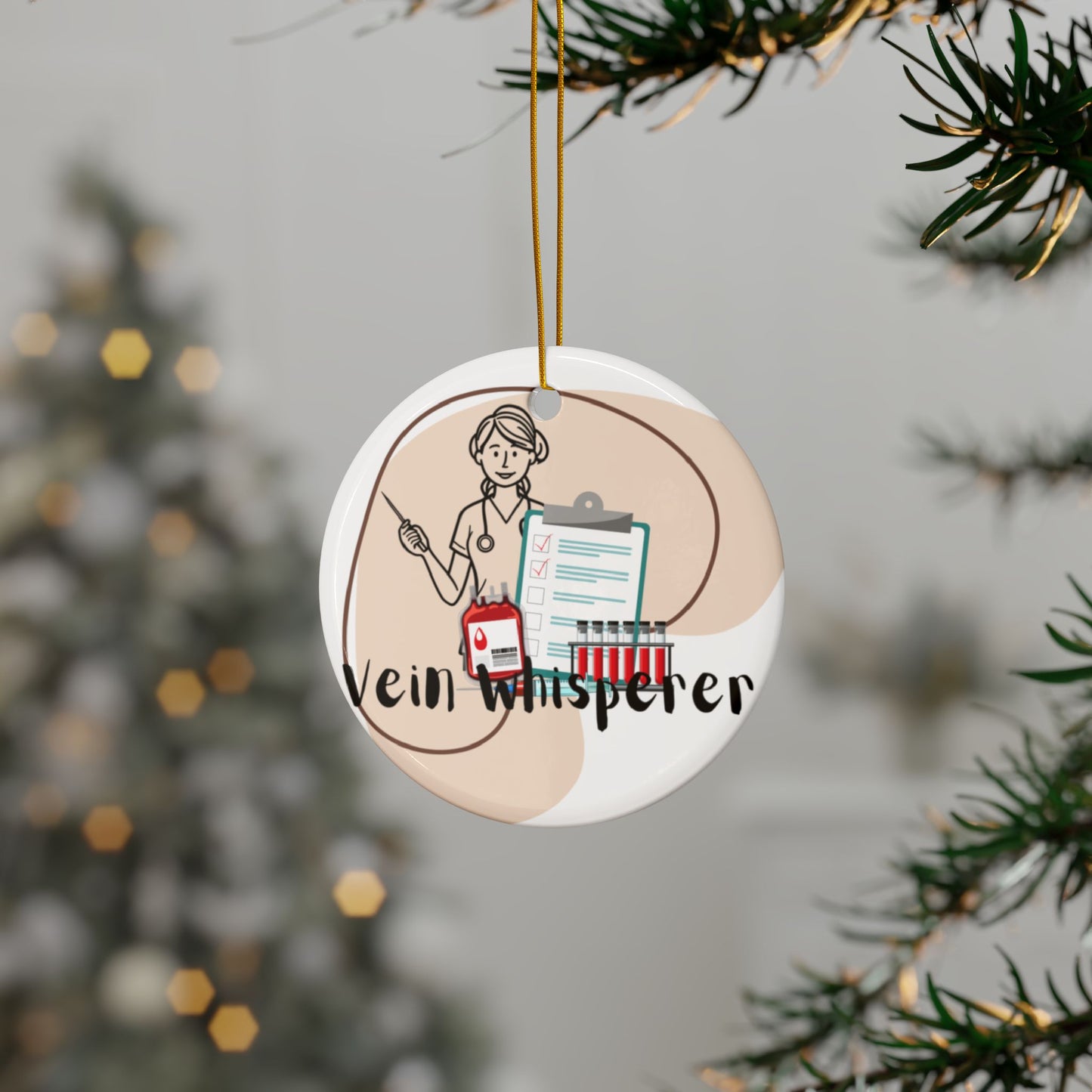 Phlebotomist Gift I Phlebotomist ornament I Vein Whisperer Ceramic Ornaments | Nurse Gift | Medical Decor | Holiday Decoration | Gift for Healthcare Workers