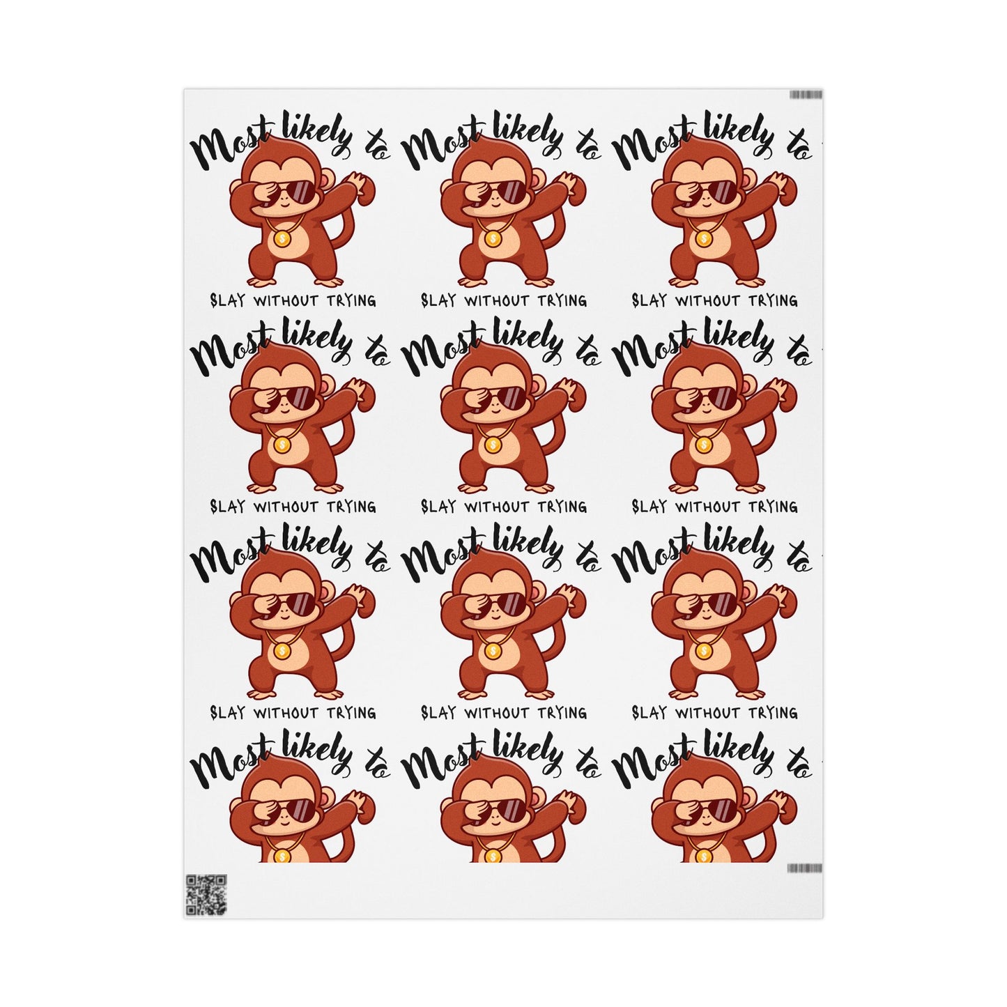 Monkey Wrapping Paper, Most Likely Wrapping Papers, Silly Wrapping Paper