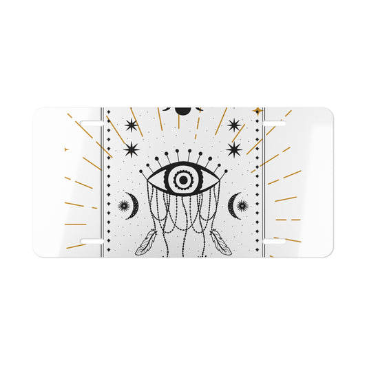 Mystical Vanity Plate, Eyeball Car Decor, Boho License Plate, Unique Wall Art, Spiritual Gift