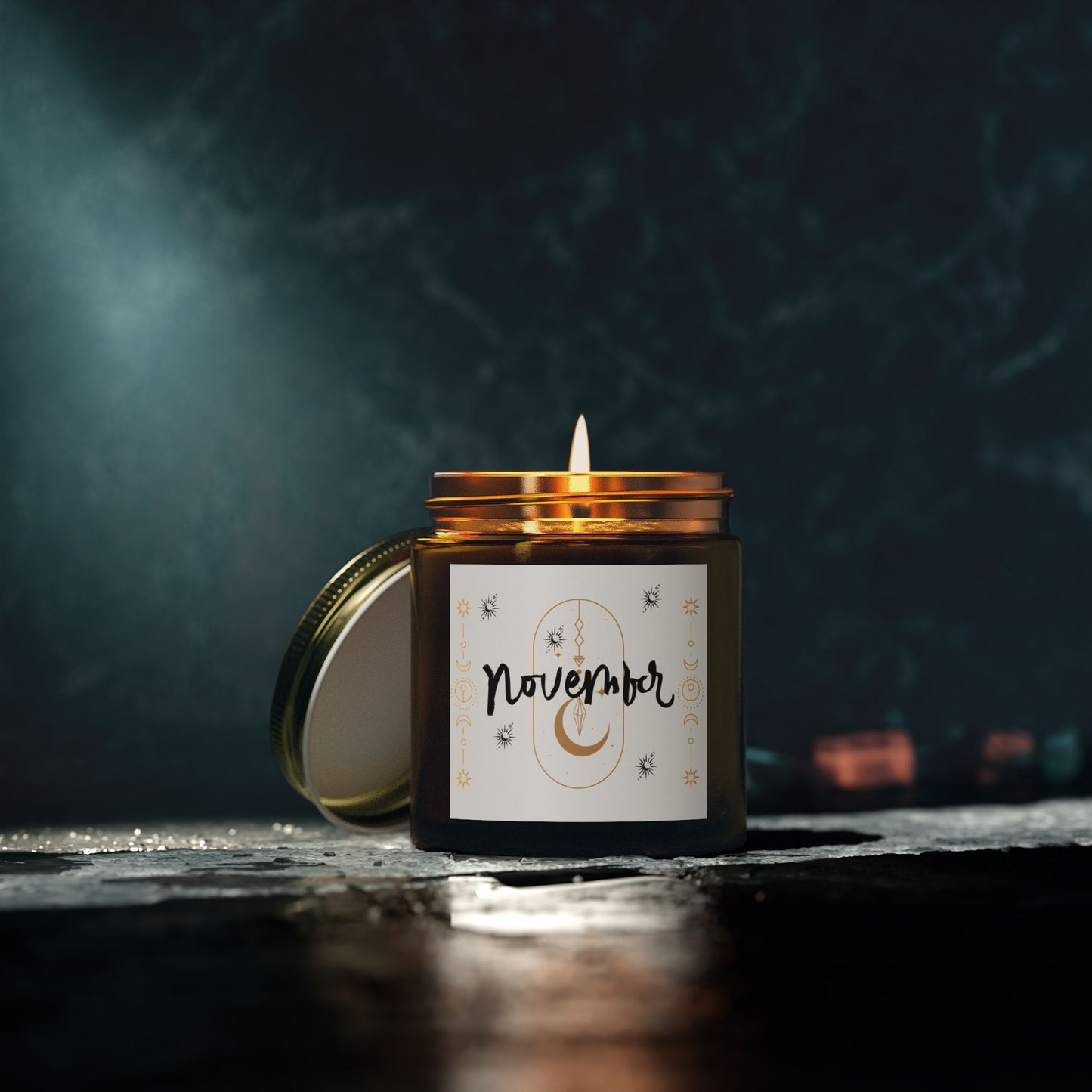 Celestial Candle, November, Scented Candles, Coconut Apricot Wax (4oz, 9oz)