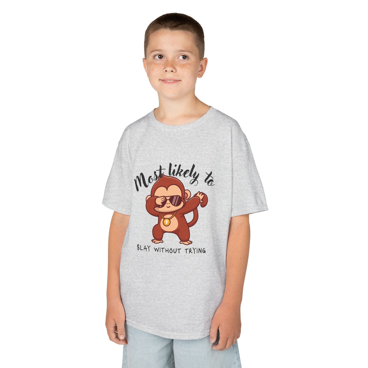 Kids Fun Monkey Tee - Most Likely to Play Without Paying, Cute T-Shirt, Gift for Kids, Animal Lovers, Birthday Party, Everyday Wear