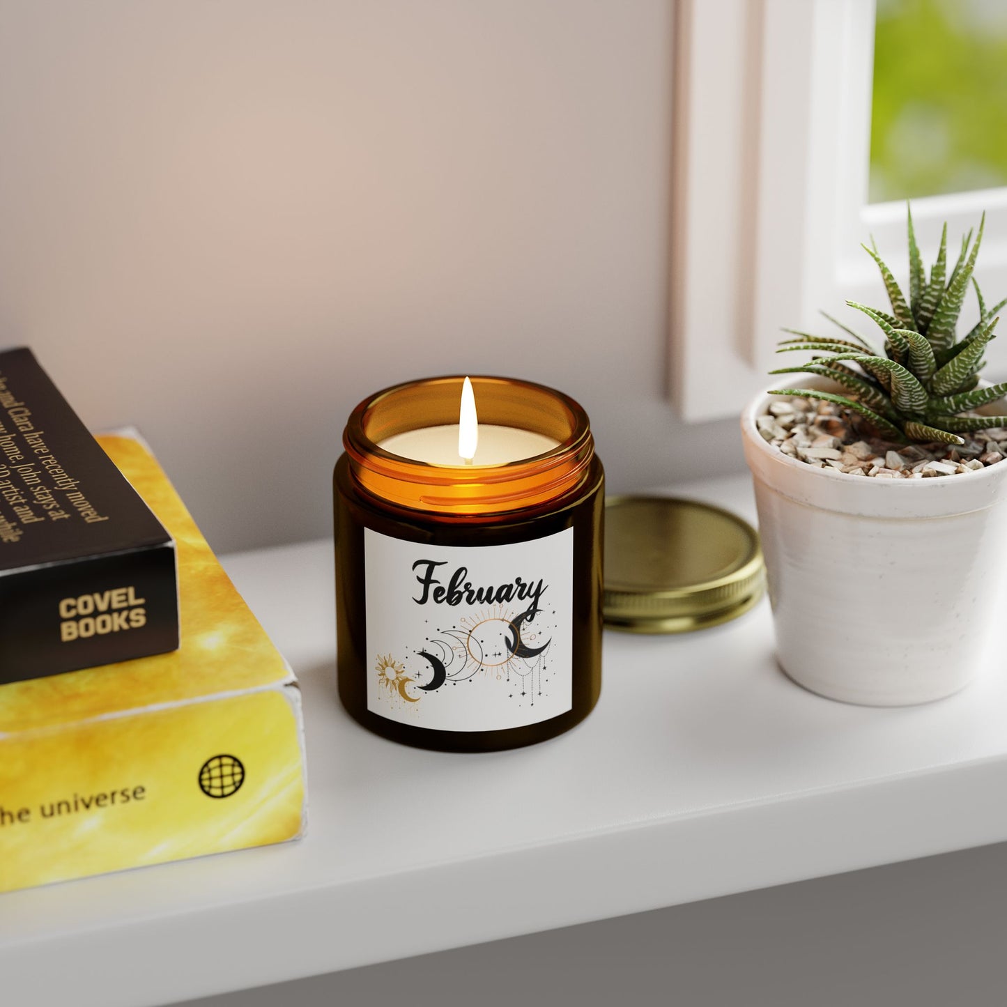 February Candle, Celestial Candle, February Birthday Gift, Birthday, Scented Candles, Coconut Apricot Wax (4oz, 9oz)