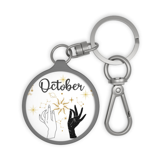 Celestial Keyring Tag for October Birthdays