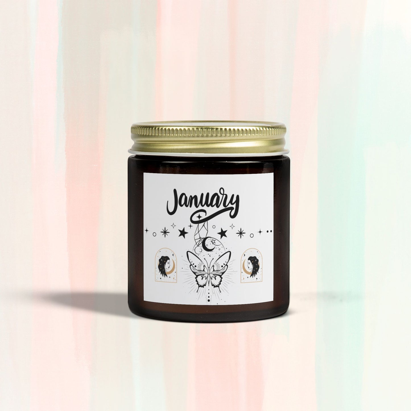 Tarot Candle, January, Month candle, Month Gift, Scented Candles, Coconut Apricot Wax (4oz, 9oz)