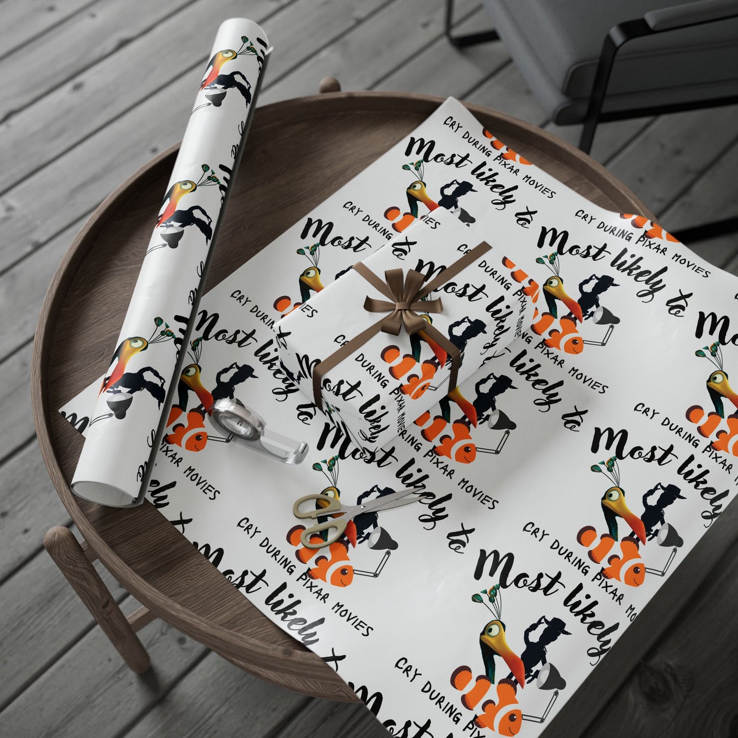 Most Likely To Wrapping Papers, Pixar Inspired Wrapping Paper, Cute Wrapping Paper
