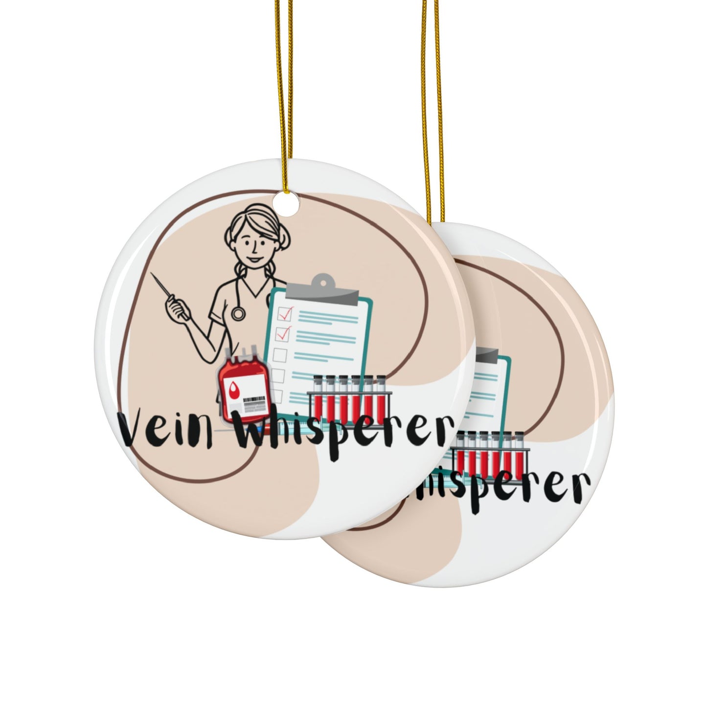 Phlebotomist Gift I Phlebotomist ornament I Vein Whisperer Ceramic Ornaments | Nurse Gift | Medical Decor | Holiday Decoration | Gift for Healthcare Workers