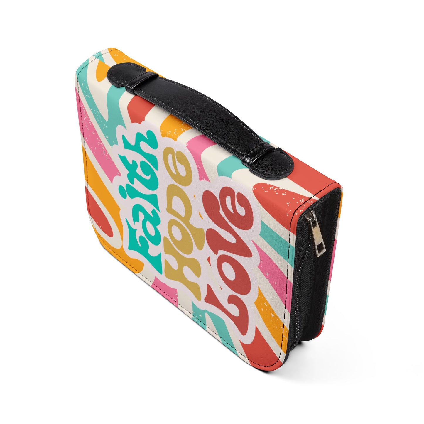 Bible Cover, Faith Hope Love, God's word, Retro pastel bible cover