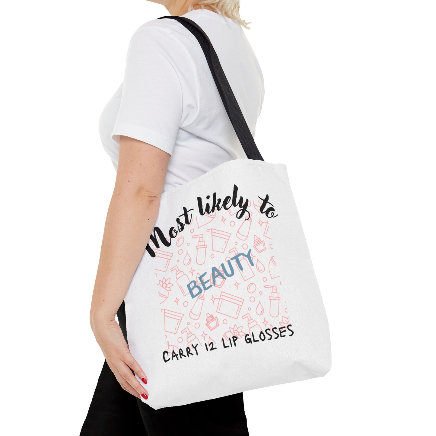 Beauty Lip Gloss Tote Bag - Perfect Gift for Makeup Lovers, Fashion Accessory, Daily Use Tote, Funny Gift, Stylish Organizer