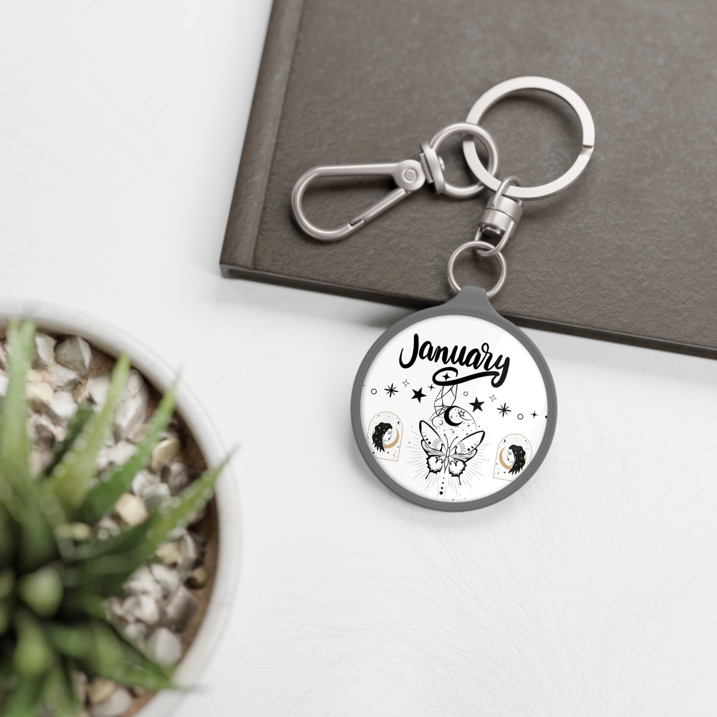 January Keyring Tag, Custom Birth Month Keychain, Zodiac Keychain, Personalized Gift, Astrology Keyring