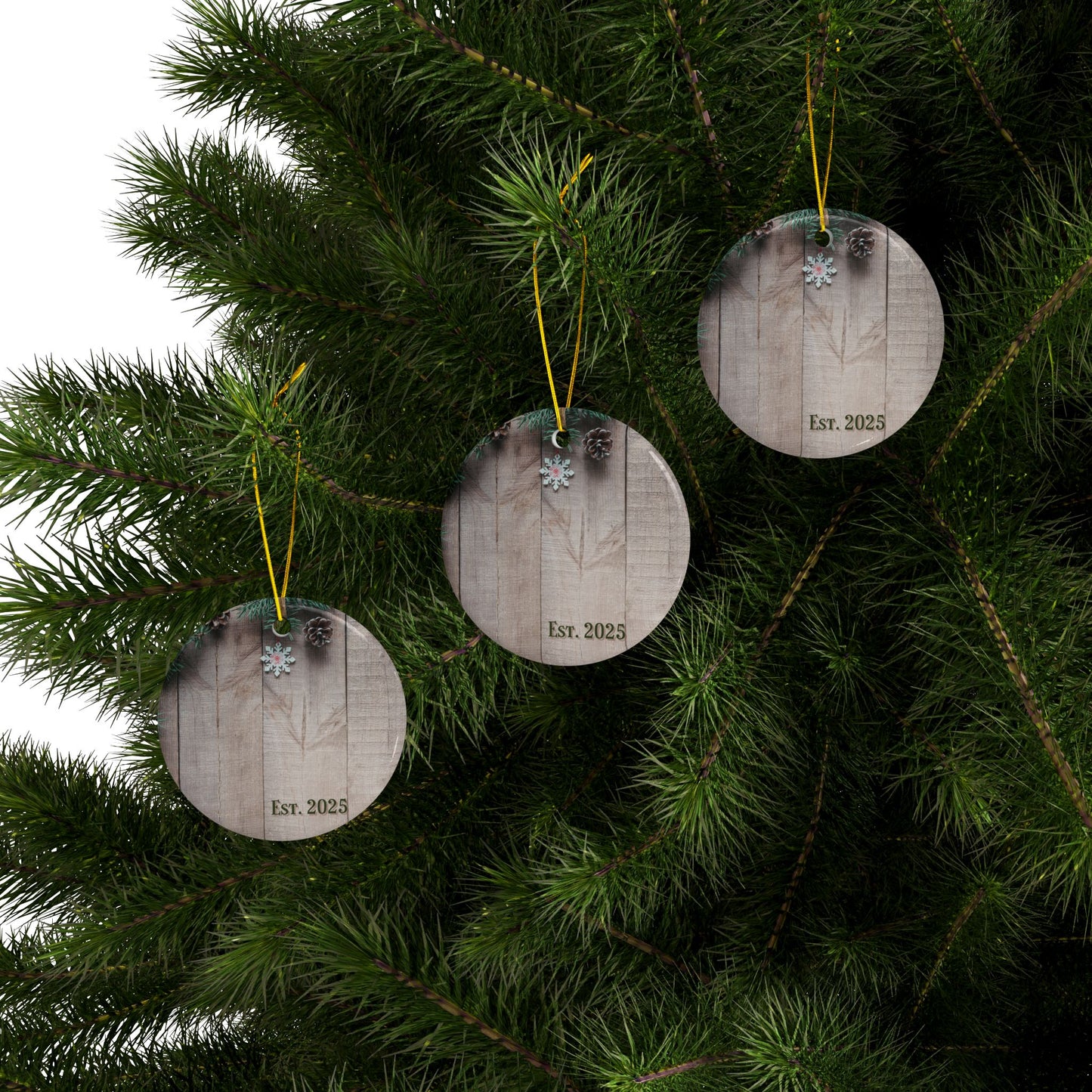 Personalized Ceramic Ornaments - Custom Double-Sided Holiday Decor, Set of 1 to 10 | Est. 2025