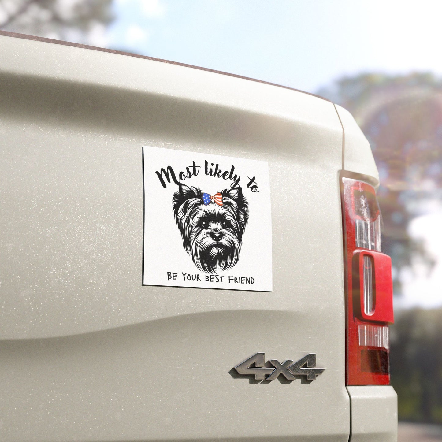 Yorkshire Terrier Car Magnet - 'Most Likely to Be Your Best Friend'