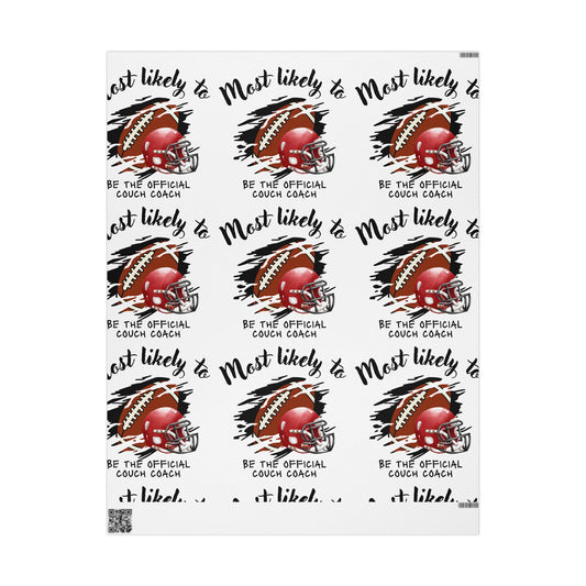 Football-Themed Wrapping Paper - Perfect for Coaches and Sports Fans, Gift Wrap For Him, His Birthday,  Gift Wrap for Birthdays, Holidays, Tailgate Parties, and More
