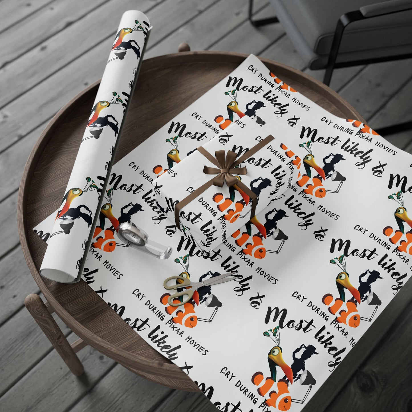 Most Likely To Wrapping Papers, Pixar Inspired Wrapping Paper, Cute Wrapping Paper