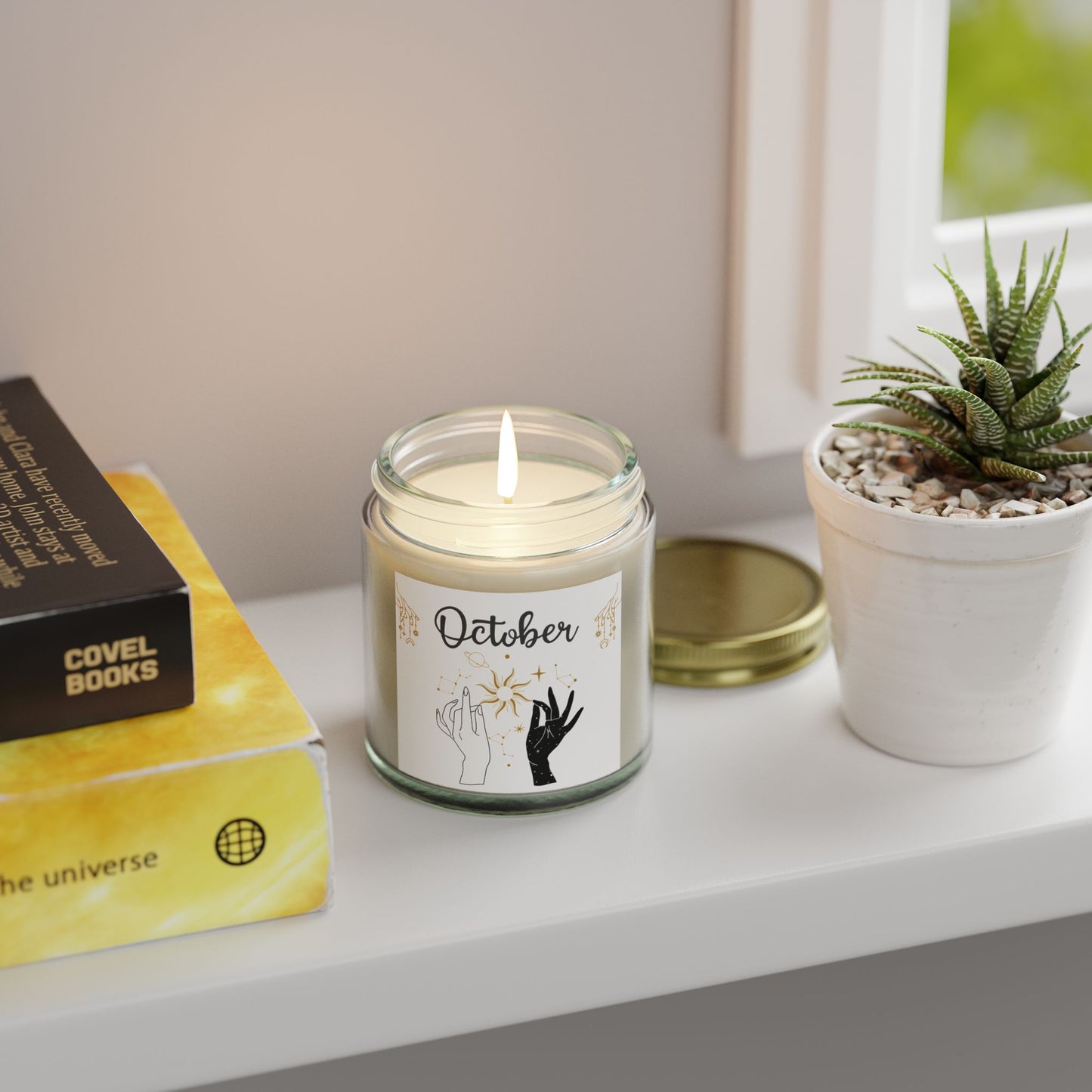 Celestial Candle, October, October Birthday, Scented Candles, Coconut Apricot Wax (4oz, 9oz)