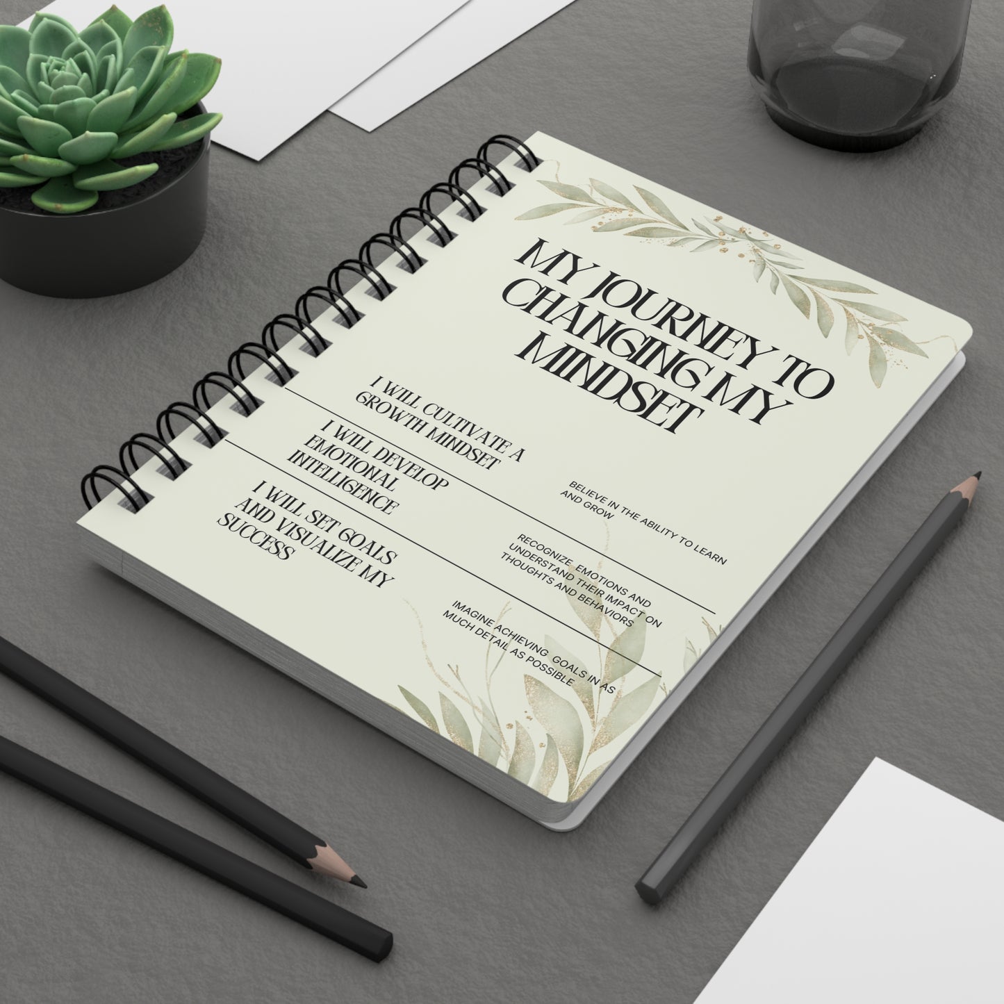 Personalize, Mindset Growth Journal - Spiral Bound Notebook for Personal Development