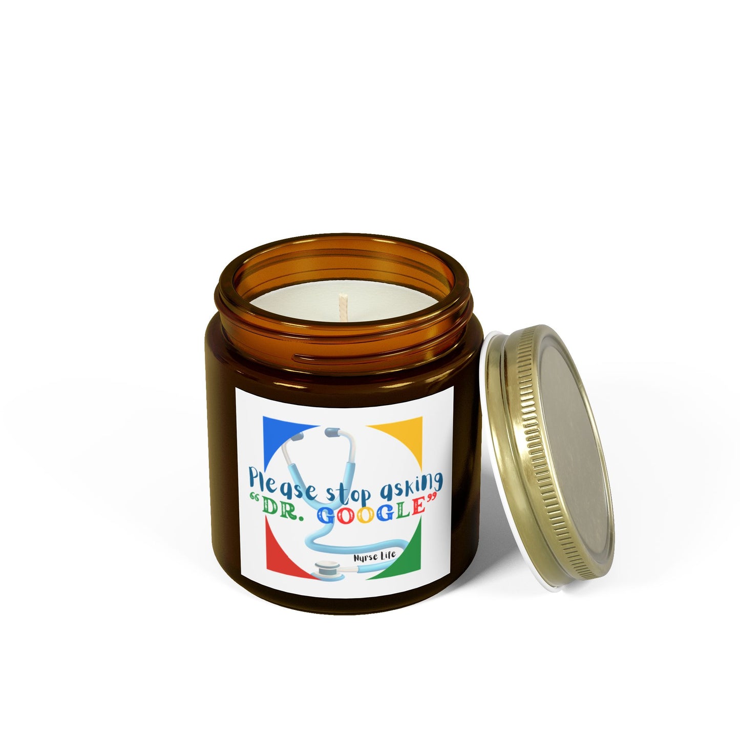 Scented Candles, Coconut Apricot Wax (4oz, 9oz), Dr. Google, Nurse merch, nurse gift