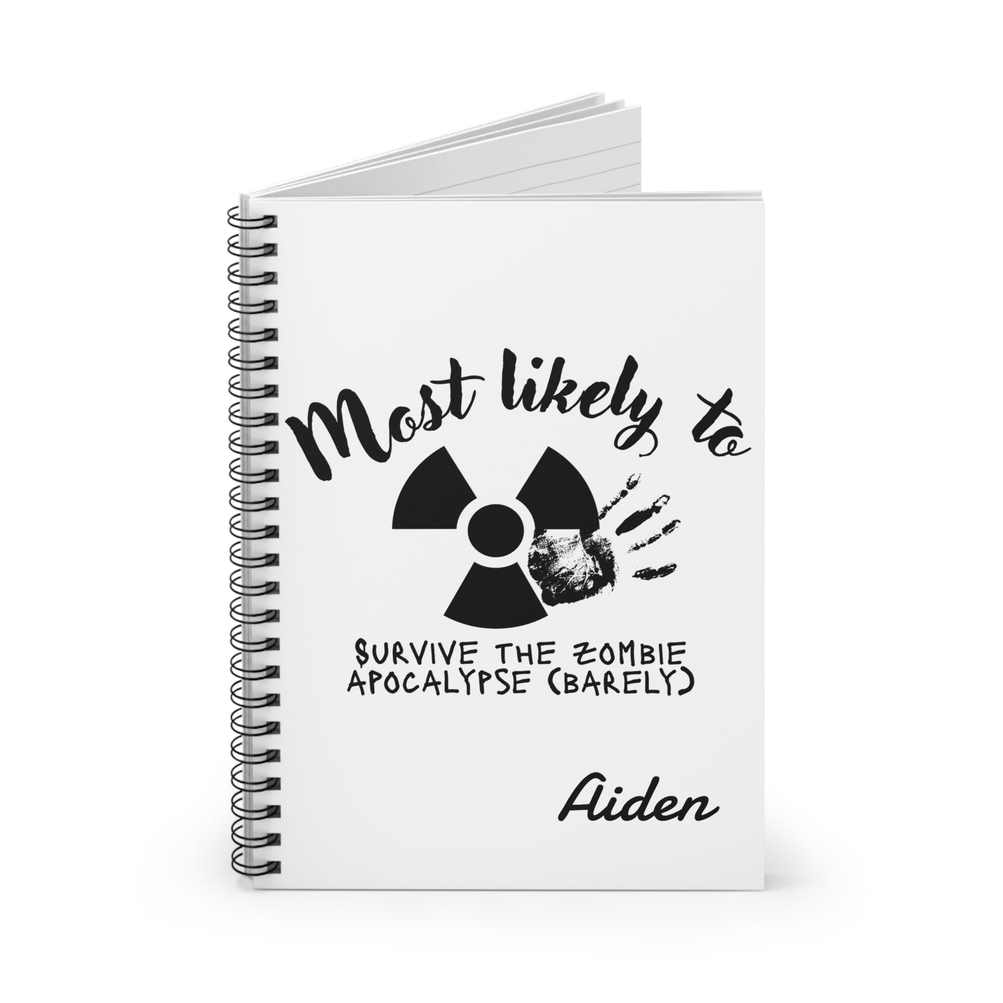 ADD PERSONAL NAME IN CART.  Zombie Apocalypse Spiral Notebook - Personalized, Fun Gift for Students, Journal, Back to School Supplies, Unique Birthday Present