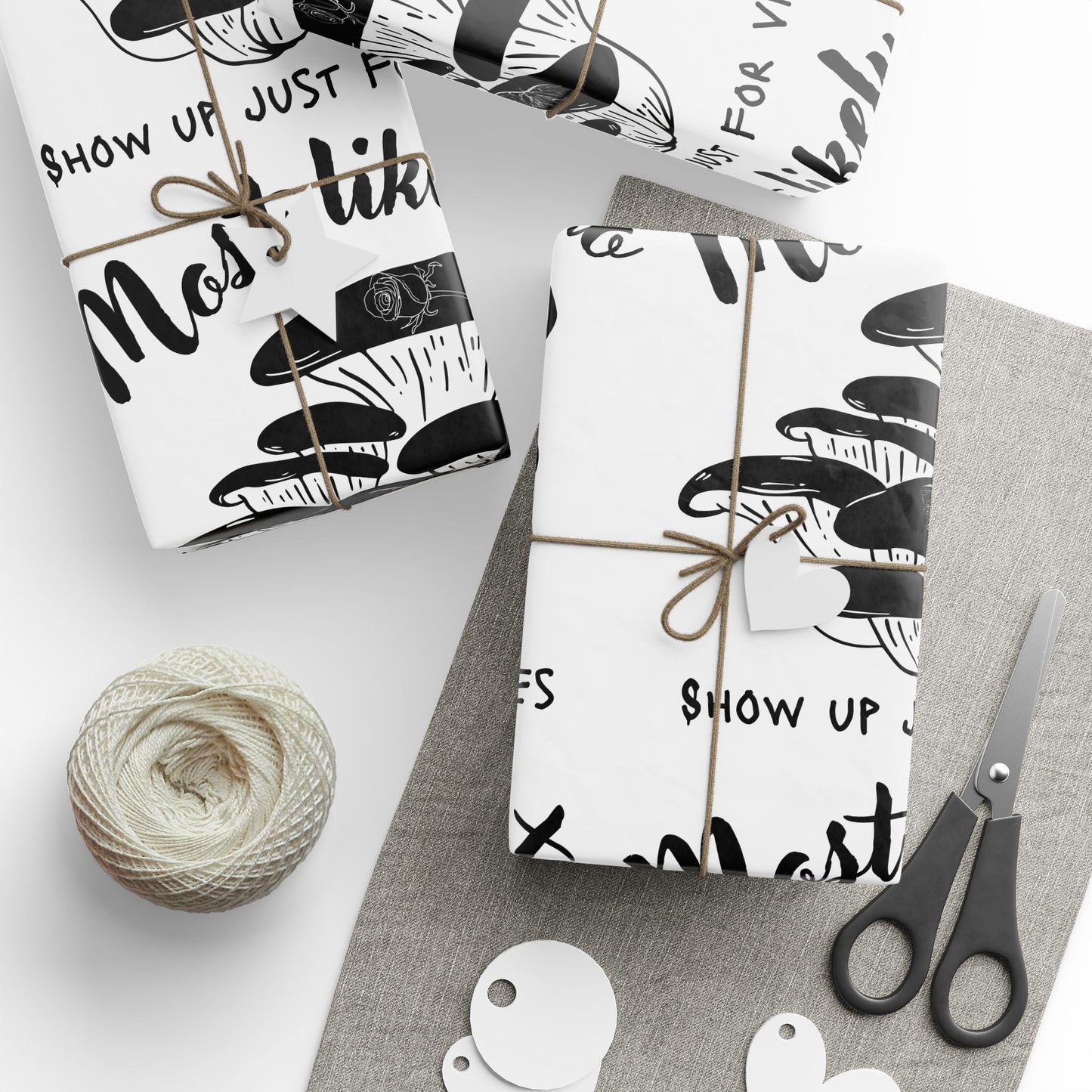 Mushroom-Themed Wrapping Paper for Eco-Friendly Gifts, Mushroom Paper, Unique Gift Wrap for Special Occasions, Holidays, Birthdays, Celebrate Nature