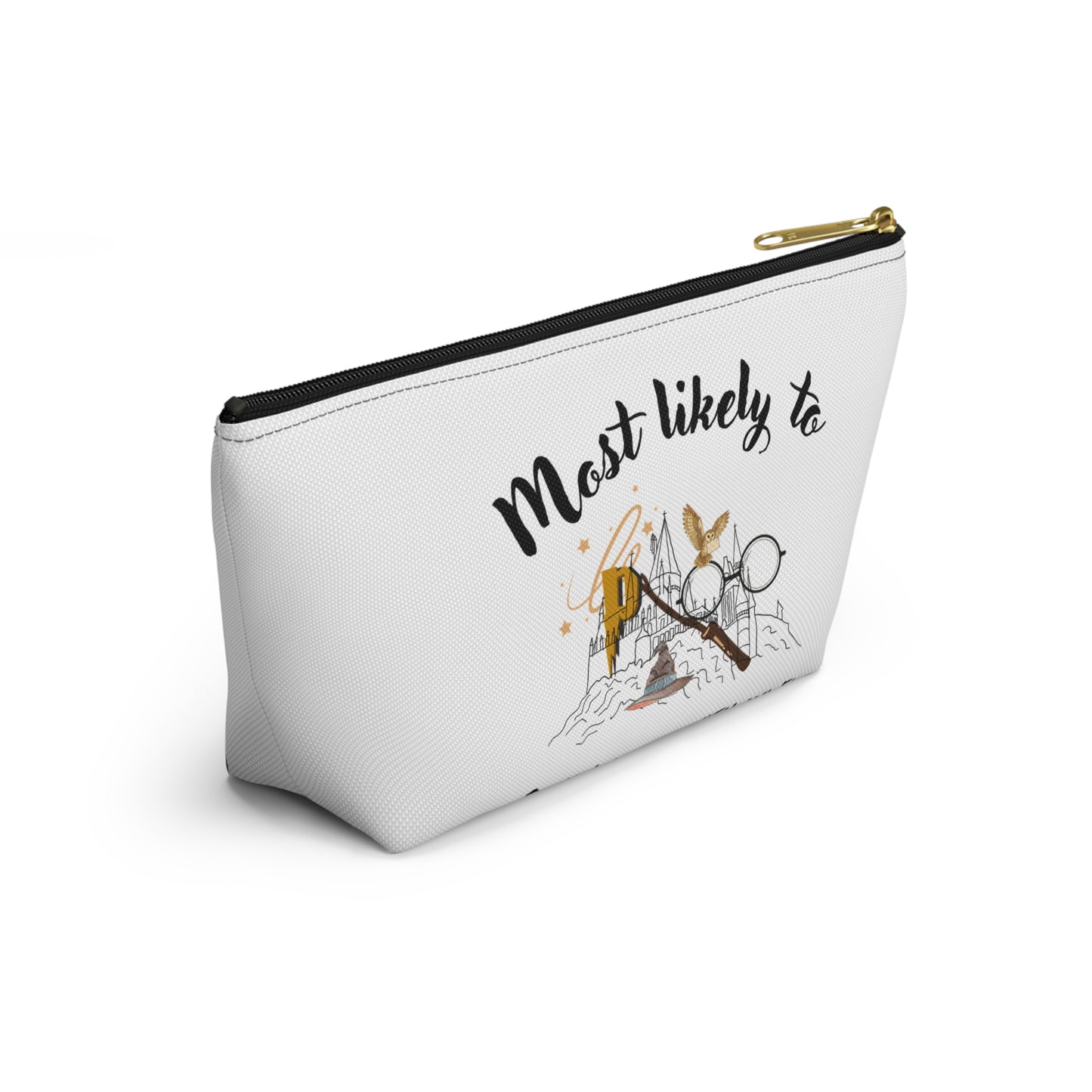 Wizard-Themed Accessory Pouch | Most Likely to Own a Wand with Wi-Fi | Magical Gift for Fans | Cosplay Makeup Bag | Cute Storage for Tools