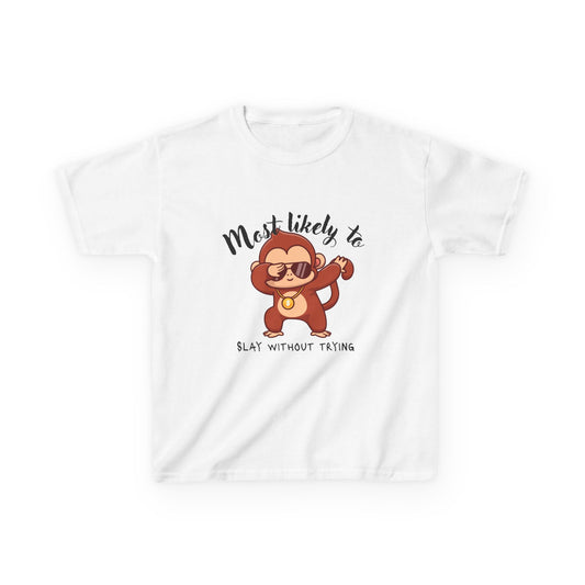 Kids Fun Monkey Tee - Most Likely to Play Without Paying, Cute T-Shirt, Gift for Kids, Animal Lovers, Birthday Party, Everyday Wear