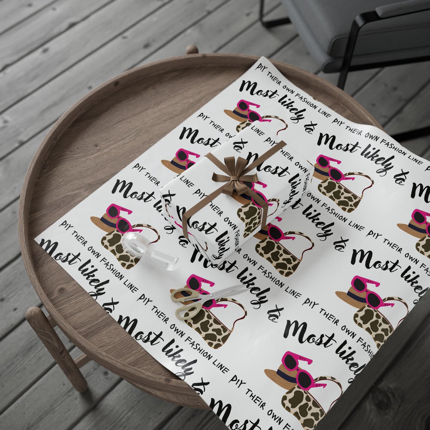 Most Likely To  Wrapping Paper, Gift Wrap for Birthdays, Holidays, Celebrations, Cute Fashion Design, Unique Gift Packaging