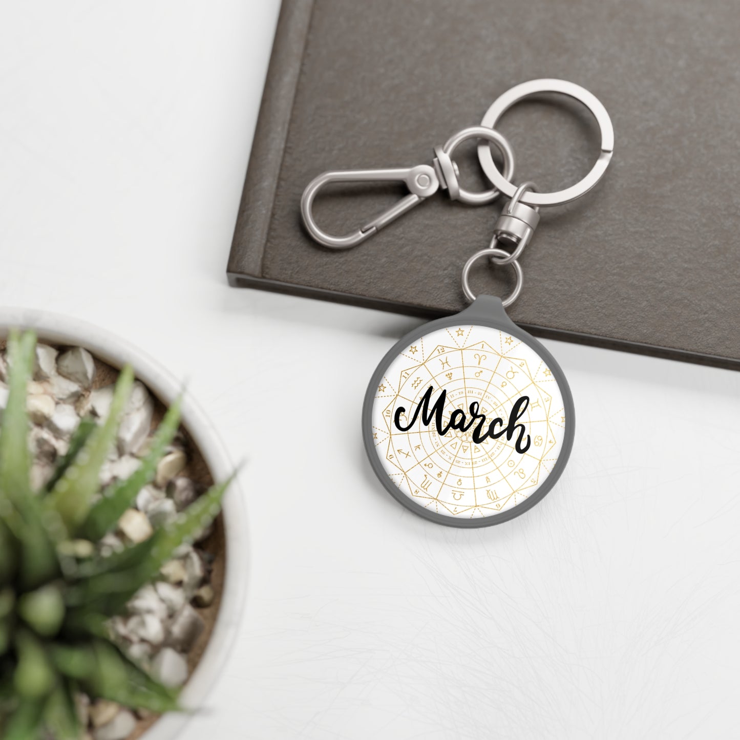 March Zodiac Keyring Tag, Astrology Keychain, Unique Birthday Gift, Horoscope Accessory, Personalized Keychain