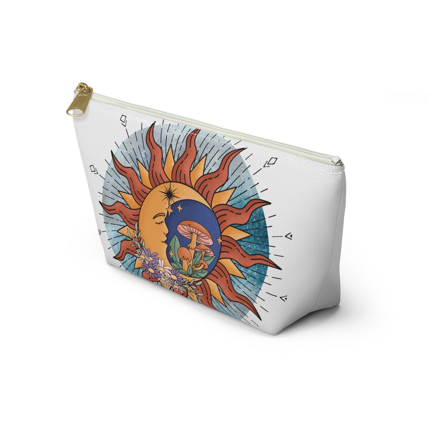 Sun and Moon Accessory Pouch | Boho Makeup Bag for Travel, Gift for Her, Cosmic Storage, Summer Festival Pouch