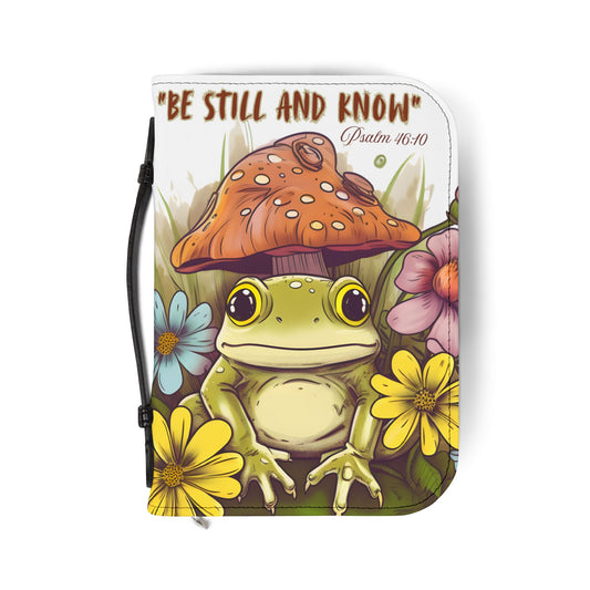 Frog Bible Cover with Inspirational Design - Be Still and Know, Religious Gifts, Christian Accessories, Nature Lovers, Unique Gift