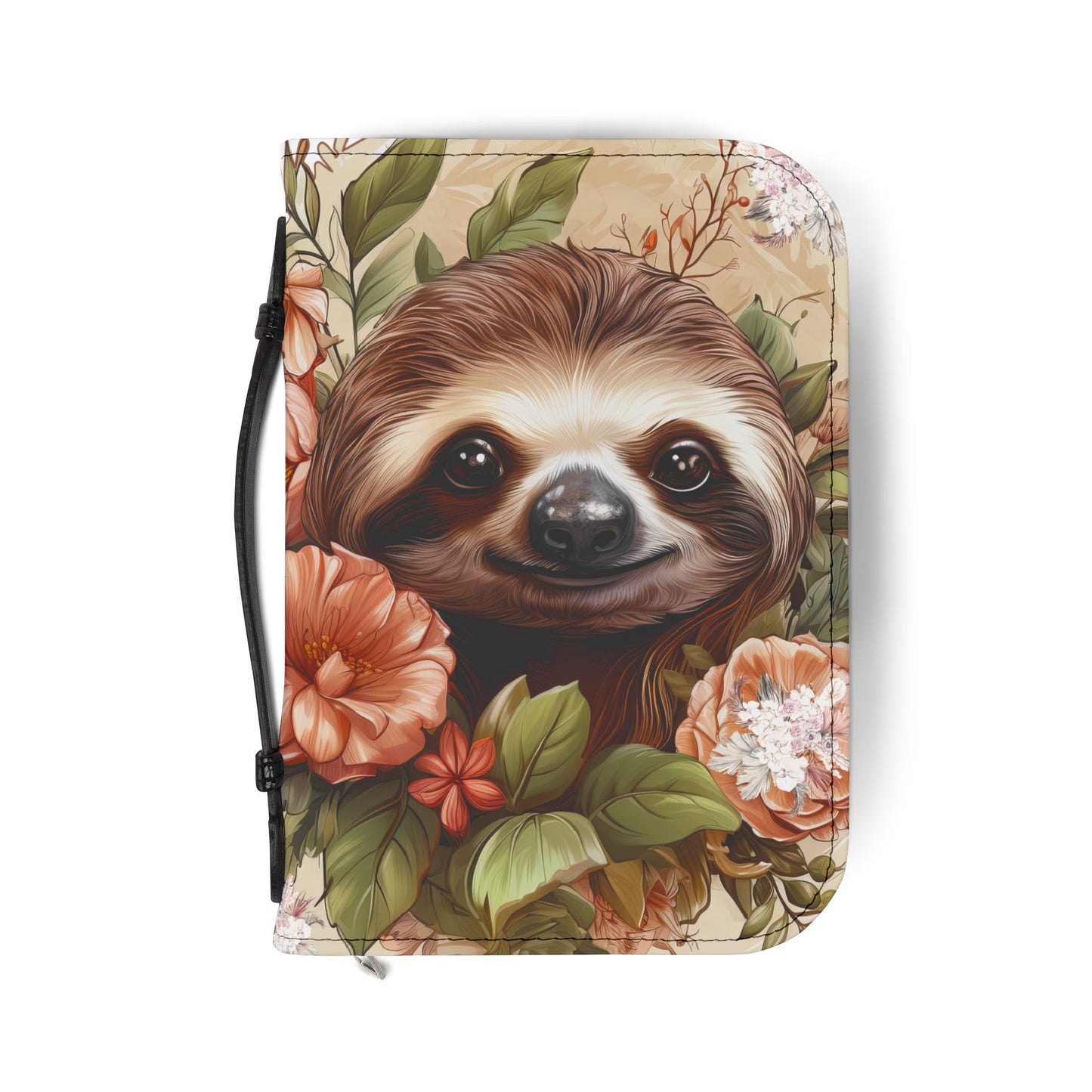 Sloth Bible Cover, Floral Sloth Bible Cover, Sloth and Blooms Bible Cover,