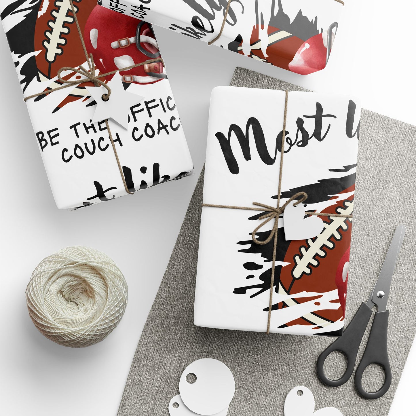 Football-Themed Wrapping Paper - Perfect for Coaches and Sports Fans, Gift Wrap For Him, His Birthday,  Gift Wrap for Birthdays, Holidays, Tailgate Parties, and More