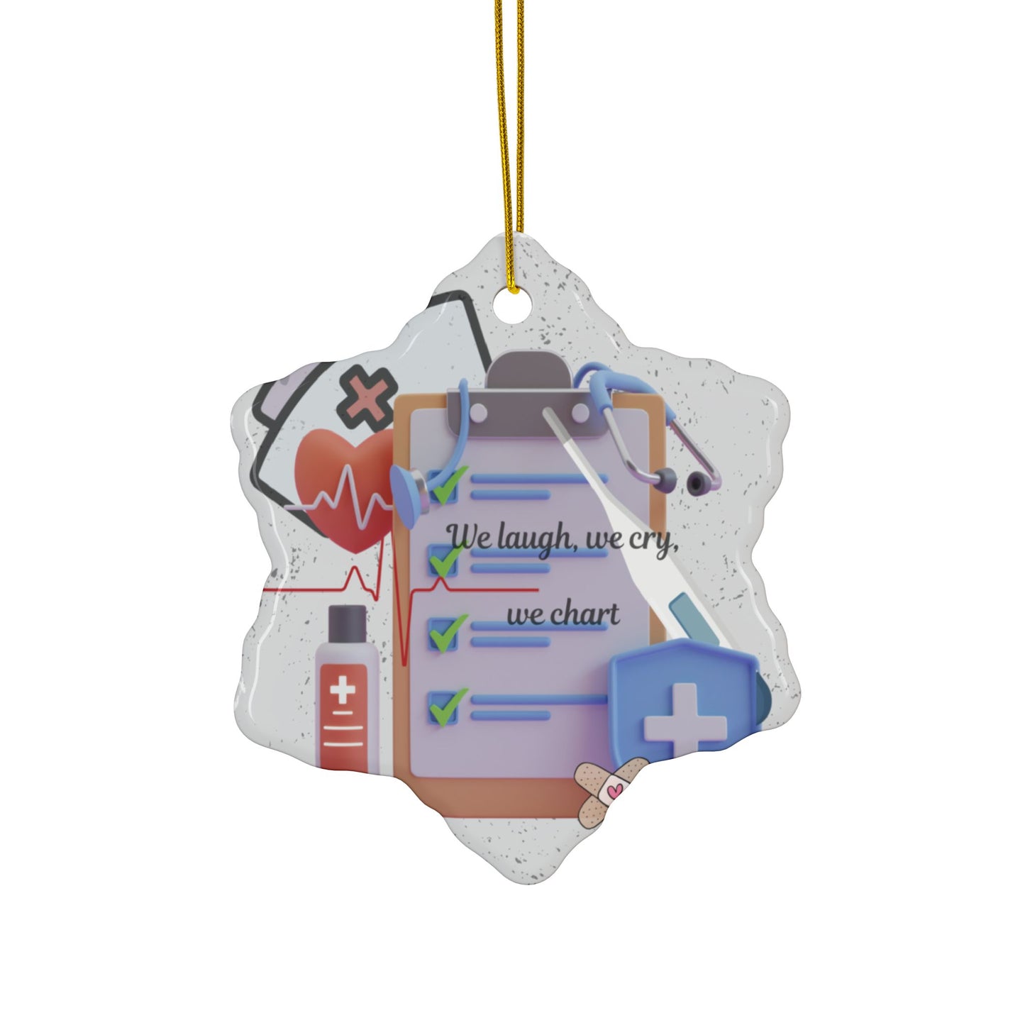 Unique Nurse gift, One-of-kind design ornament, unique ornament, Ceramic Ornaments, 2-Side Print, (1pc, 3pcs, 5pcs, 10pcs)