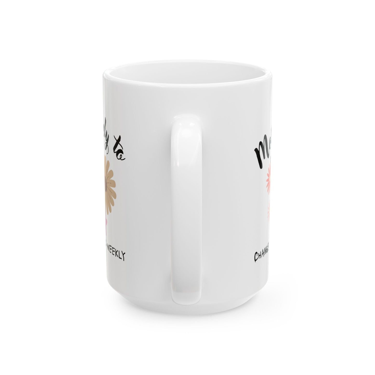 Personalized Floral Ceramic Mug, Custom Gift for Abby, Coffee Lover's Daily Motivator, Inspirational Drinkware, Unique Birthday Present