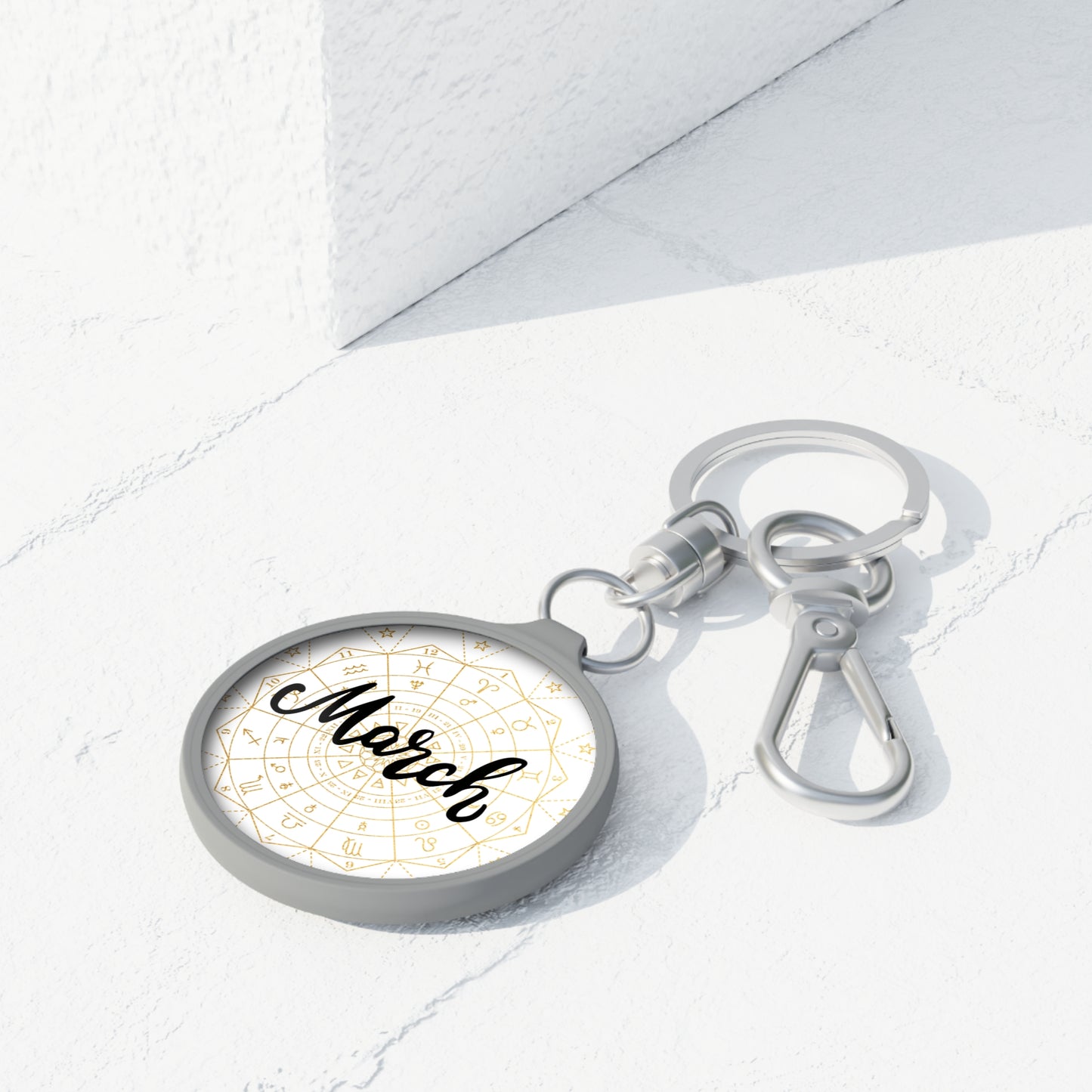 March Zodiac Keyring Tag, Astrology Keychain, Unique Birthday Gift, Horoscope Accessory, Personalized Keychain