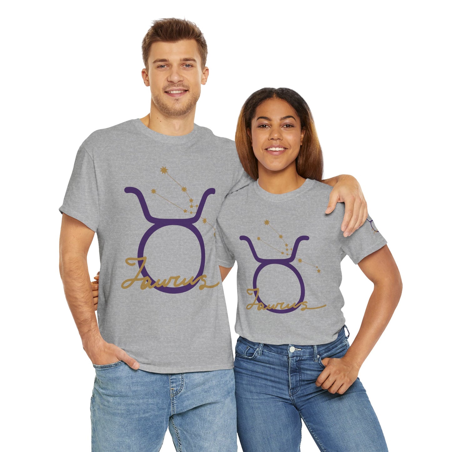 Taurus Zodiac T‑Shirt – Gold Script Constellation Tee