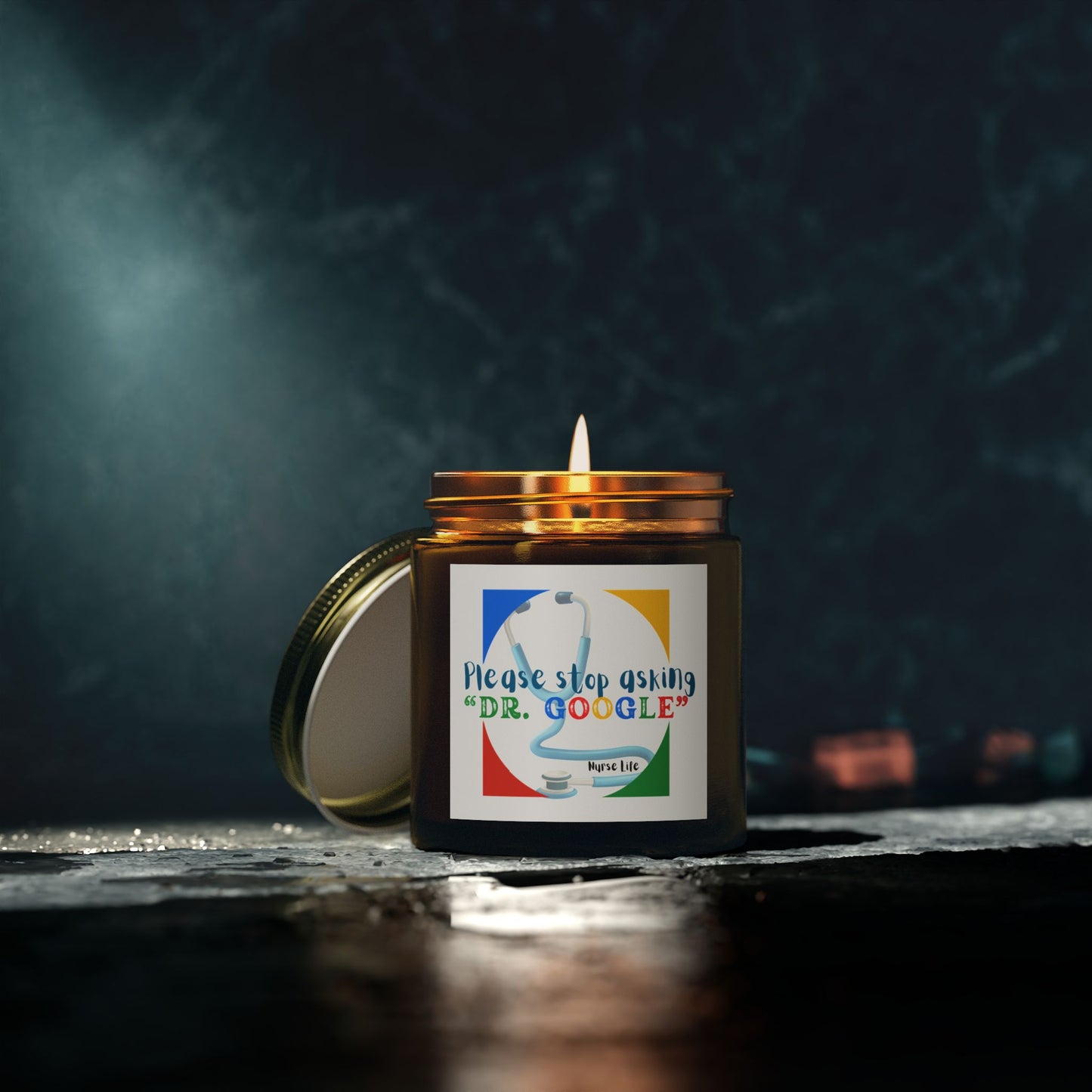 Scented Candles, Coconut Apricot Wax (4oz, 9oz), Dr. Google, Nurse merch, nurse gift