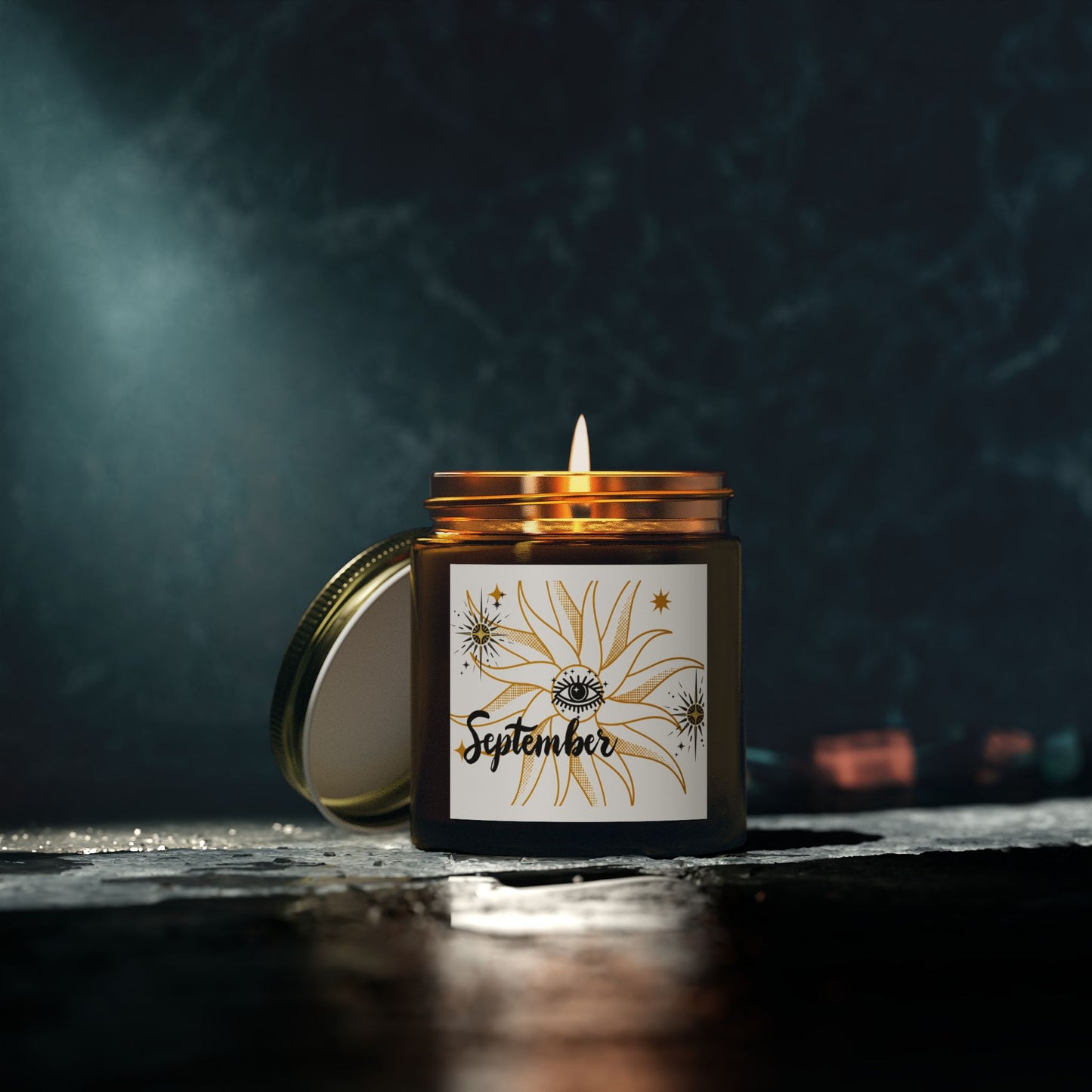 September Scented Candle - Coconut Apricot Wax, Aromatherapy, Home Decor, Gift for Her, Relaxation, Fall Decor, Eco-Friendly