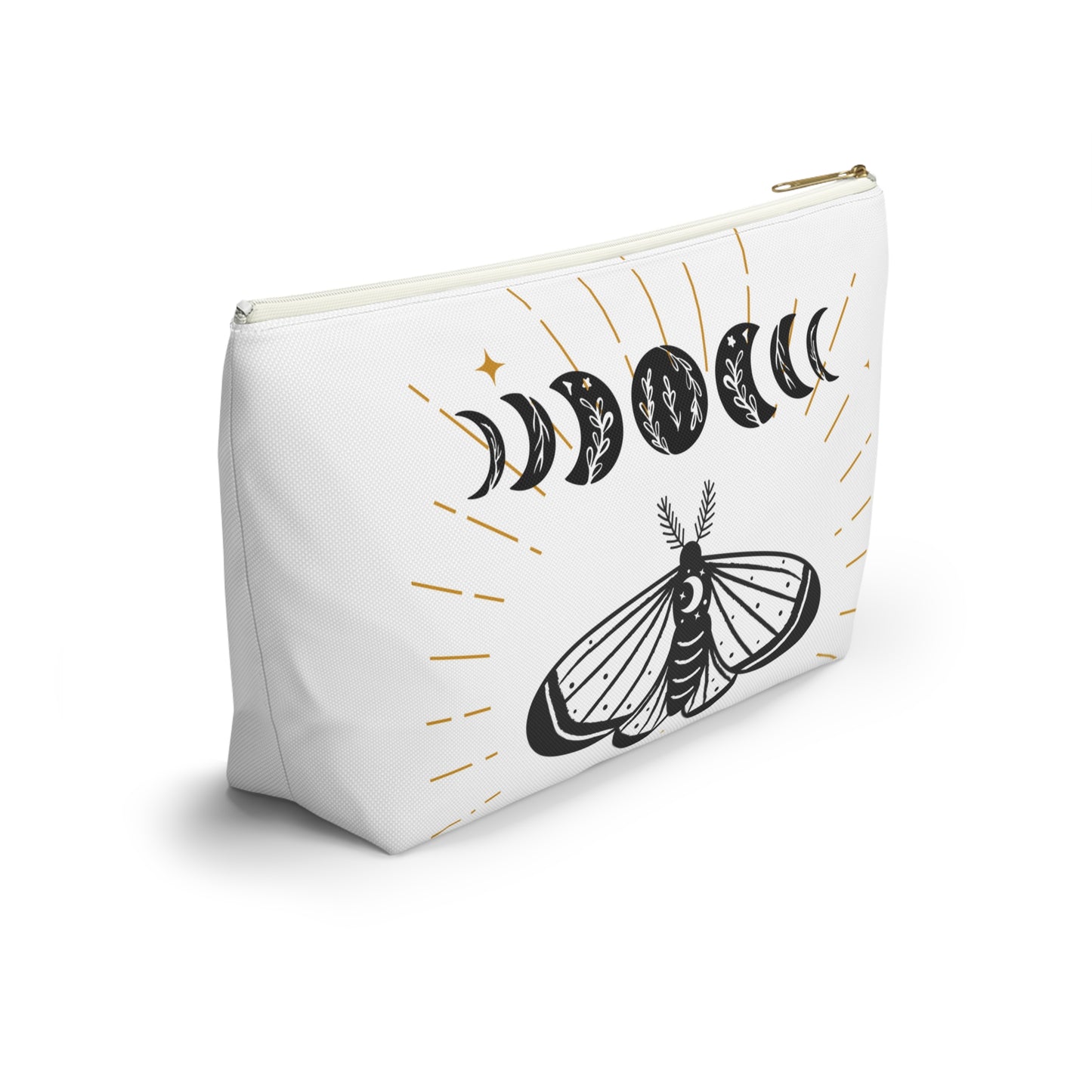 Mystical Moon Phases Pouch, Boho Accessory Bag, Witchy Travel Organizer, Cosmetic Case, Gift for Astrology Lovers