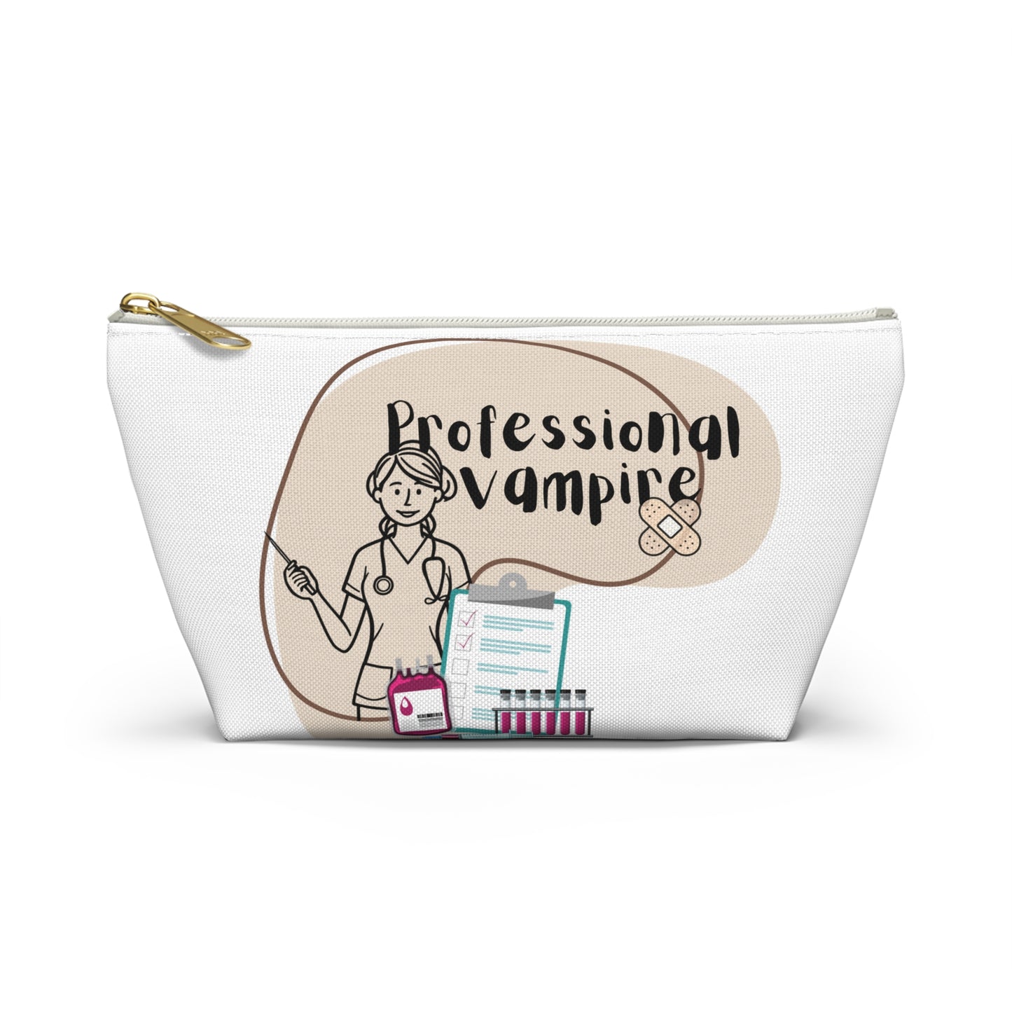 Nurse Merch, Vampire Themed Accessory Pouch, Gothic Makeup Bag, Medical Nurse Cosmetic Case, Fun Halloween Gift, Professional Vampire Merchandise, nurse cosmetic bag, phlebotomist gift