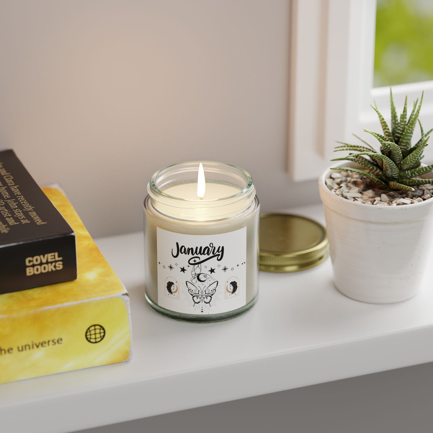 Tarot Candle, January, Month candle, Month Gift, Scented Candles, Coconut Apricot Wax (4oz, 9oz)
