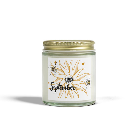 September Scented Candle - Coconut Apricot Wax, Aromatherapy, Home Decor, Gift for Her, Relaxation, Fall Decor, Eco-Friendly
