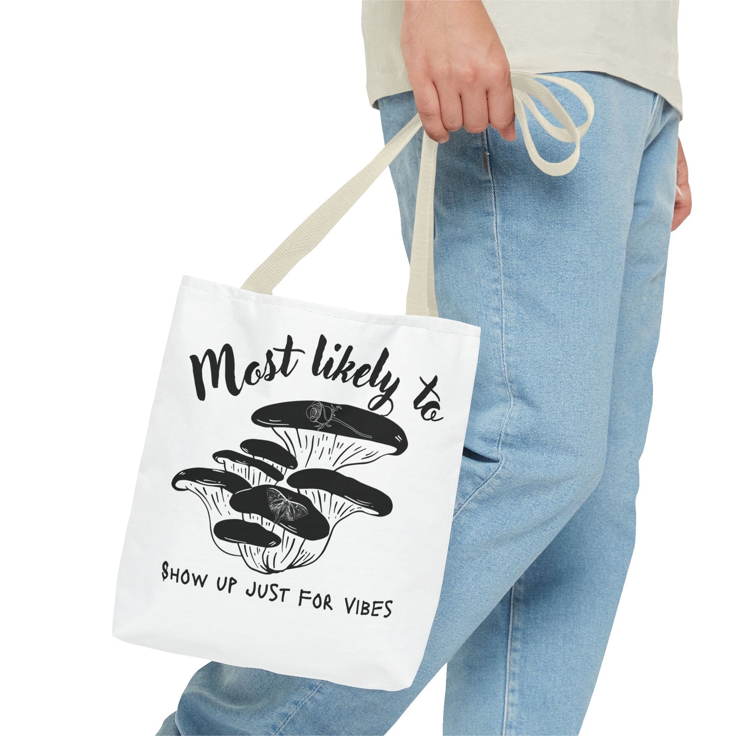 Mushroom Vibes Tote Bag, Fun Eco-Friendly Bag, Gift for Nature Lovers, Stylish Shopping Bag, Festival Accessory, Unique Design Tote
